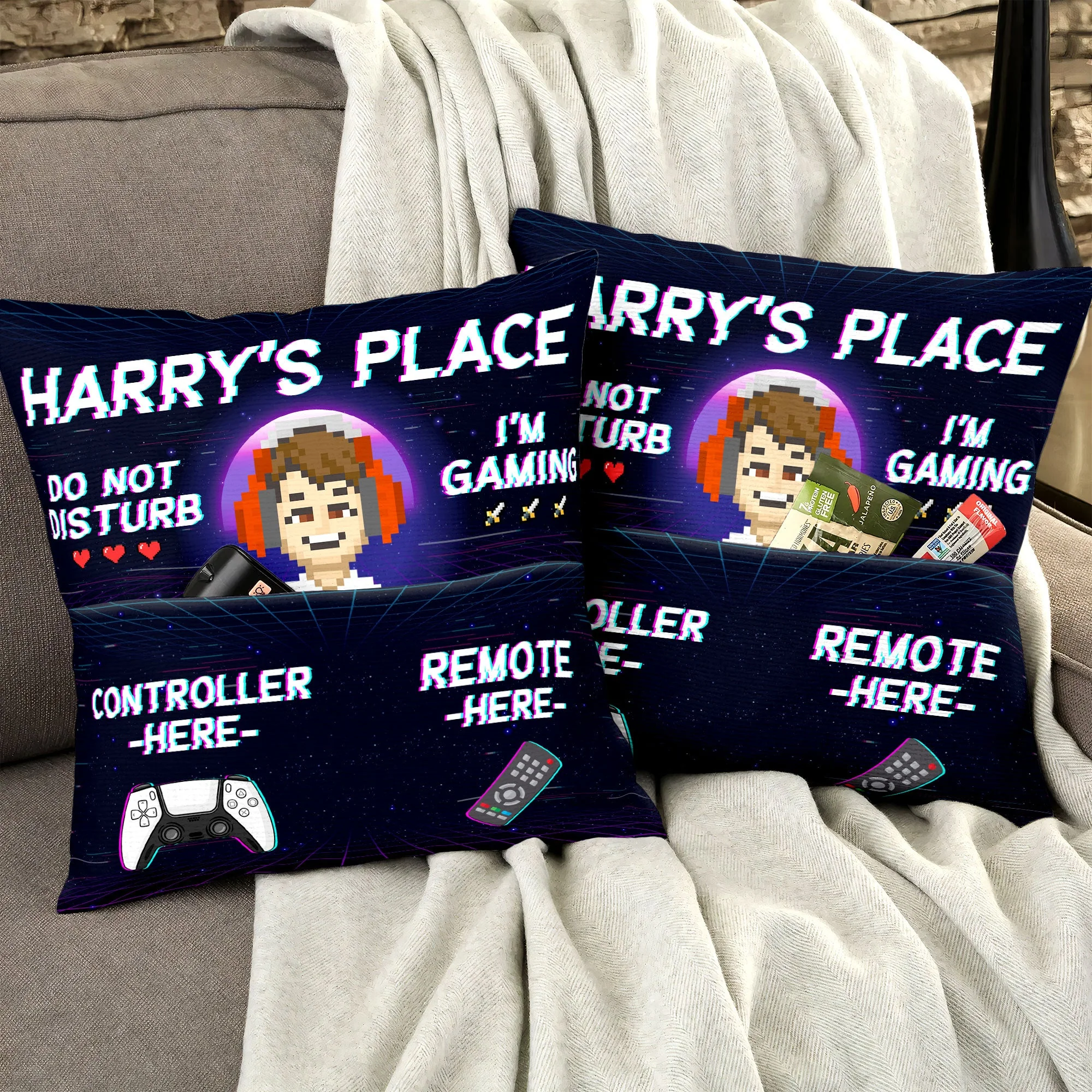 Do Not Disturb I'm Gaming - Personalized Pocket Pillow (Insert Included) - Image 3