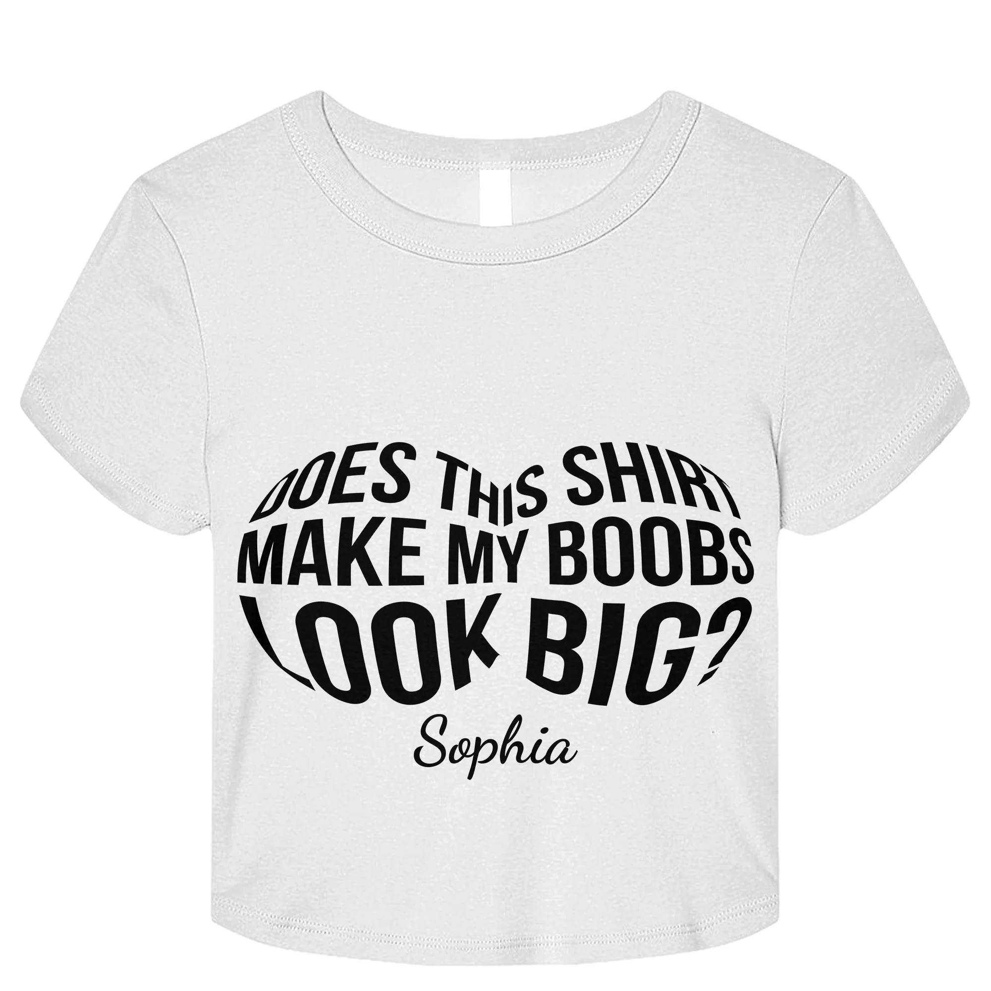 Does This Shirt Make My B00Bs Look Big - Personalized Baby Tee - Image 3