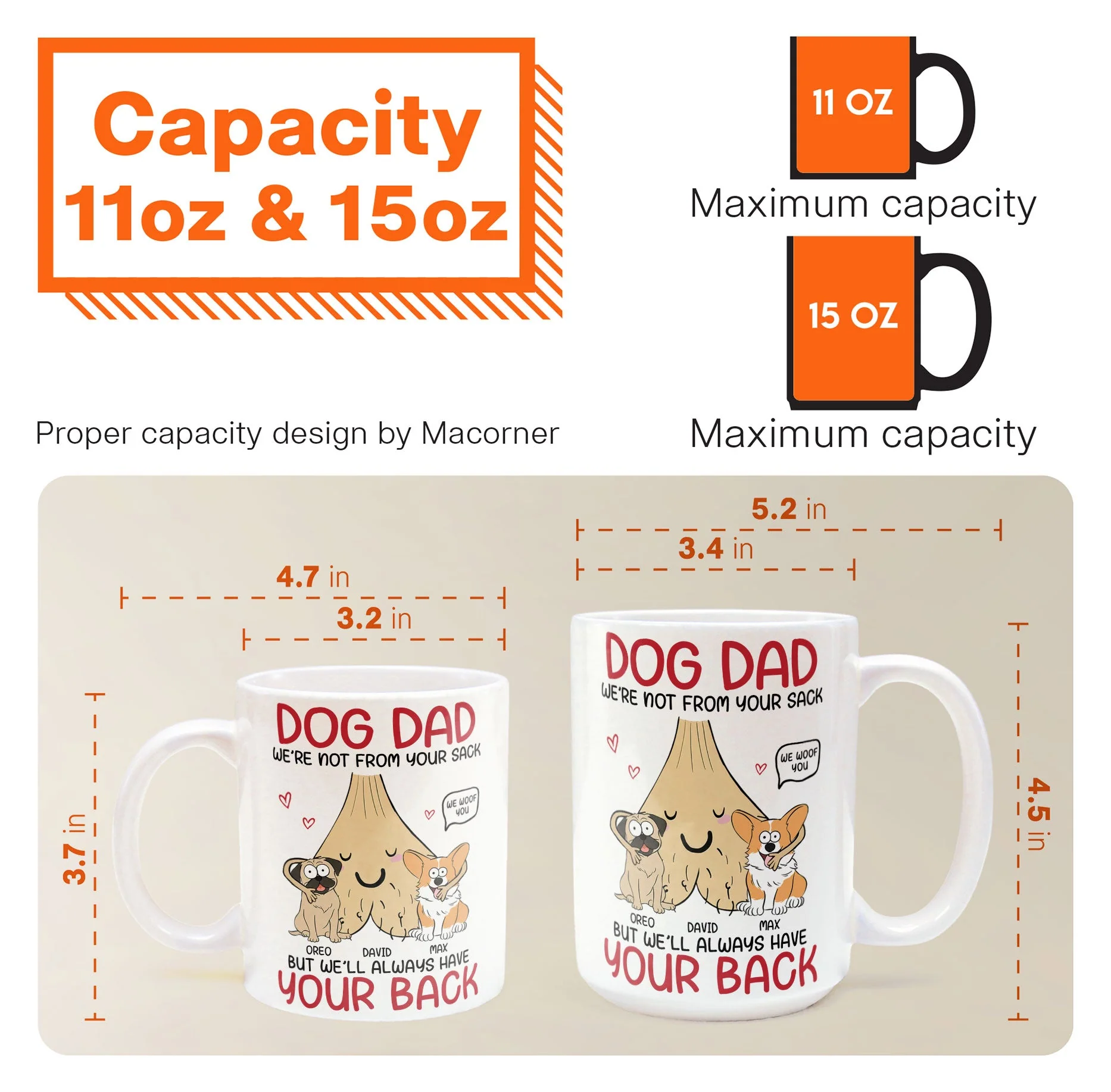 Dog Dad I'm Not From Your Sack But I'll Always Have Your Back - Personalized Mug - Image 6