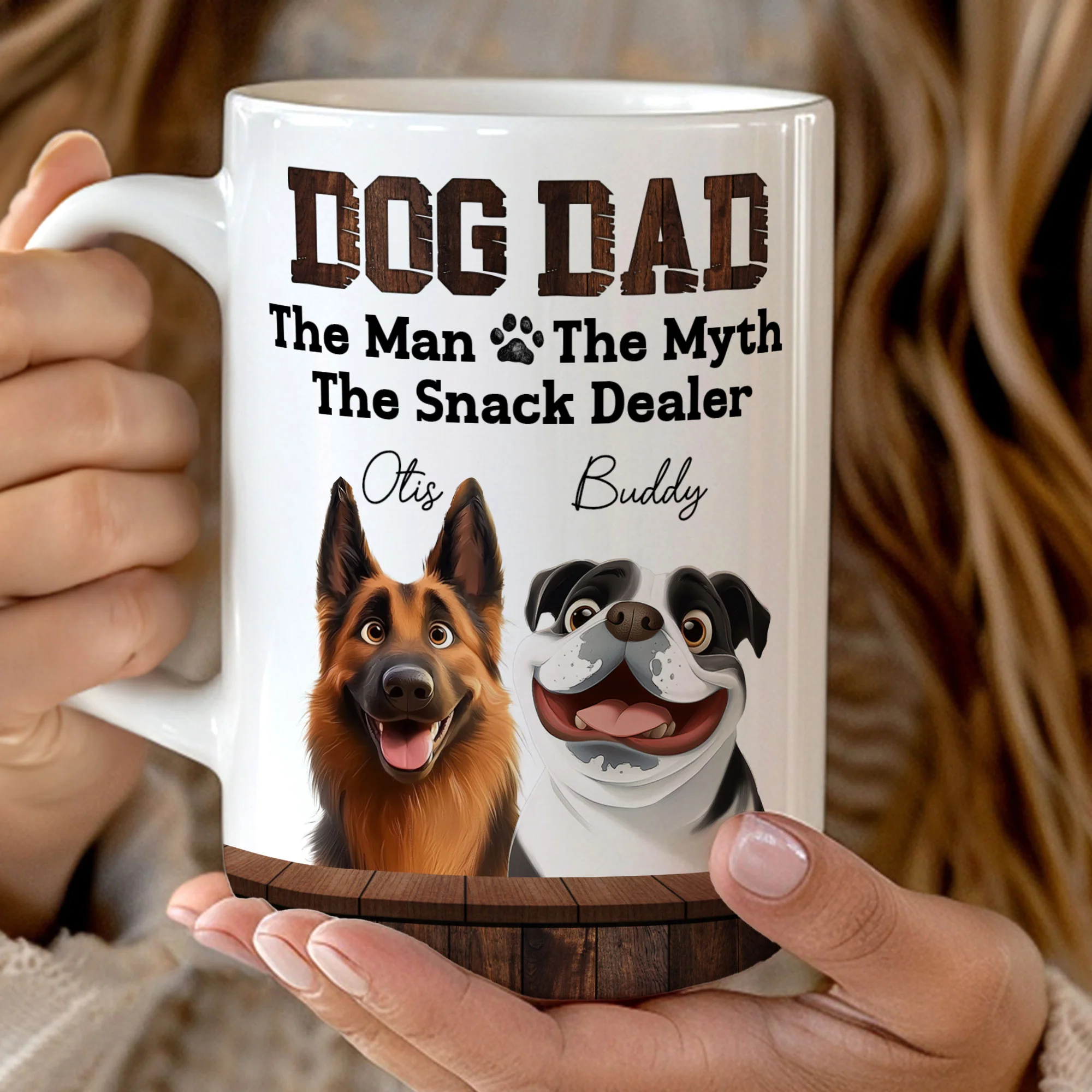 Dog Dad The Snack Dealer - Personalized Mug - Image 2