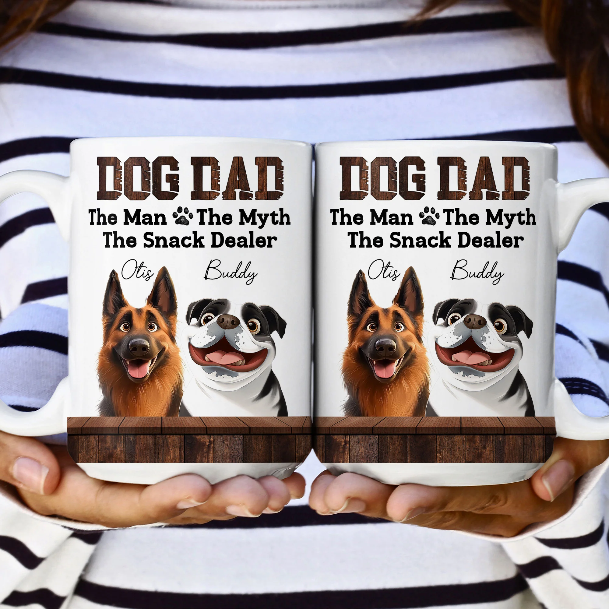 Dog Dad The Snack Dealer - Personalized Mug - Image 6