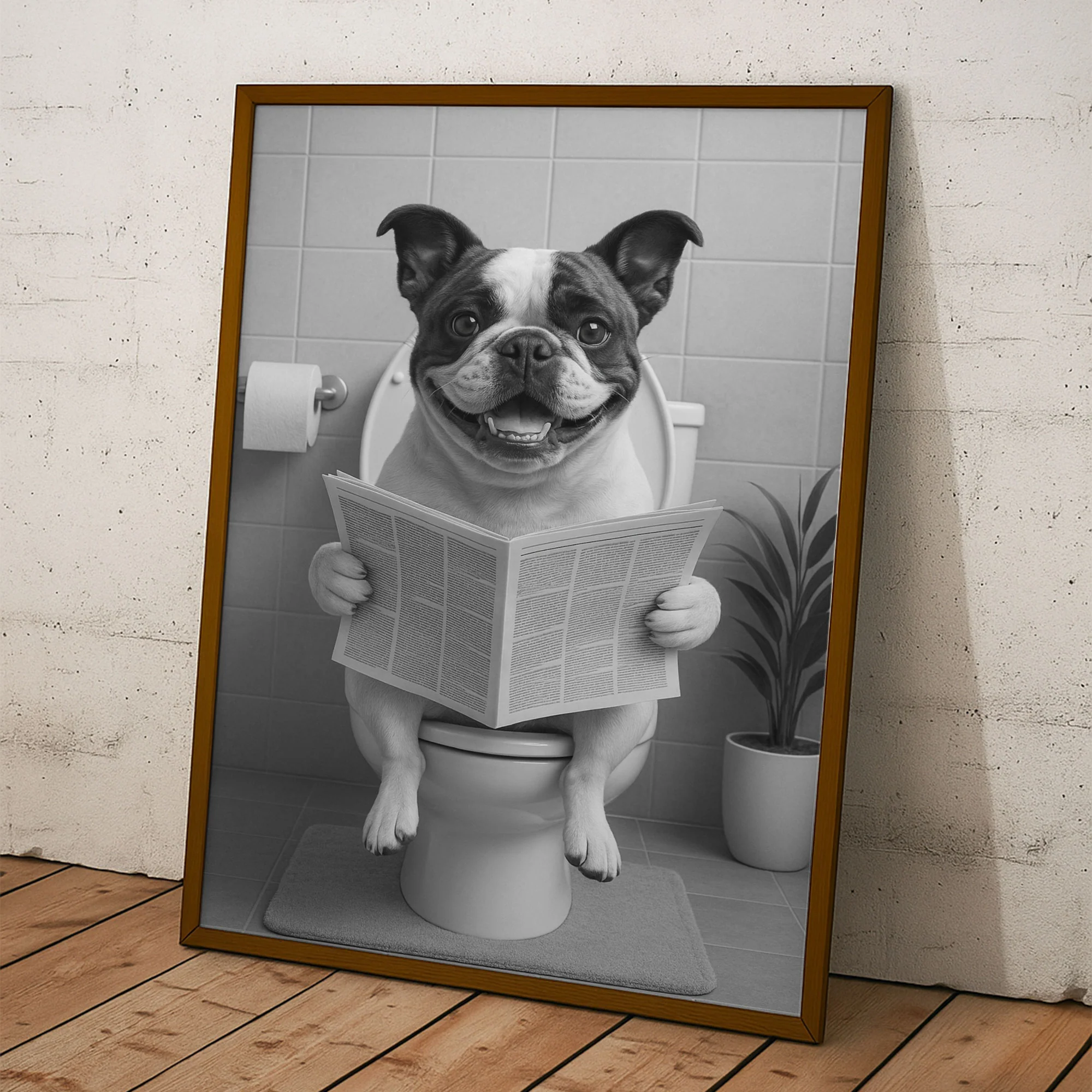 Dog On Toilet - Funny Bathroom - Personalized Photo Poster - Image 6