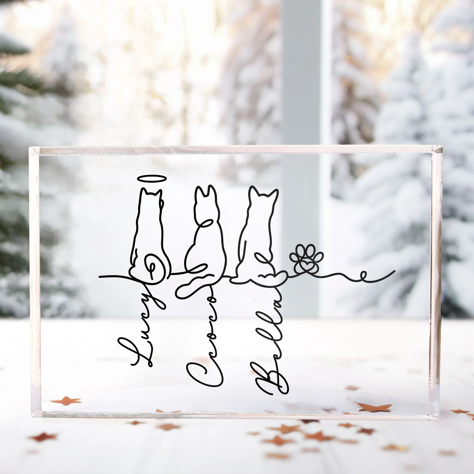 Dog Line Art Gift For Dog Lovers - Personalized Acrylic Plaque