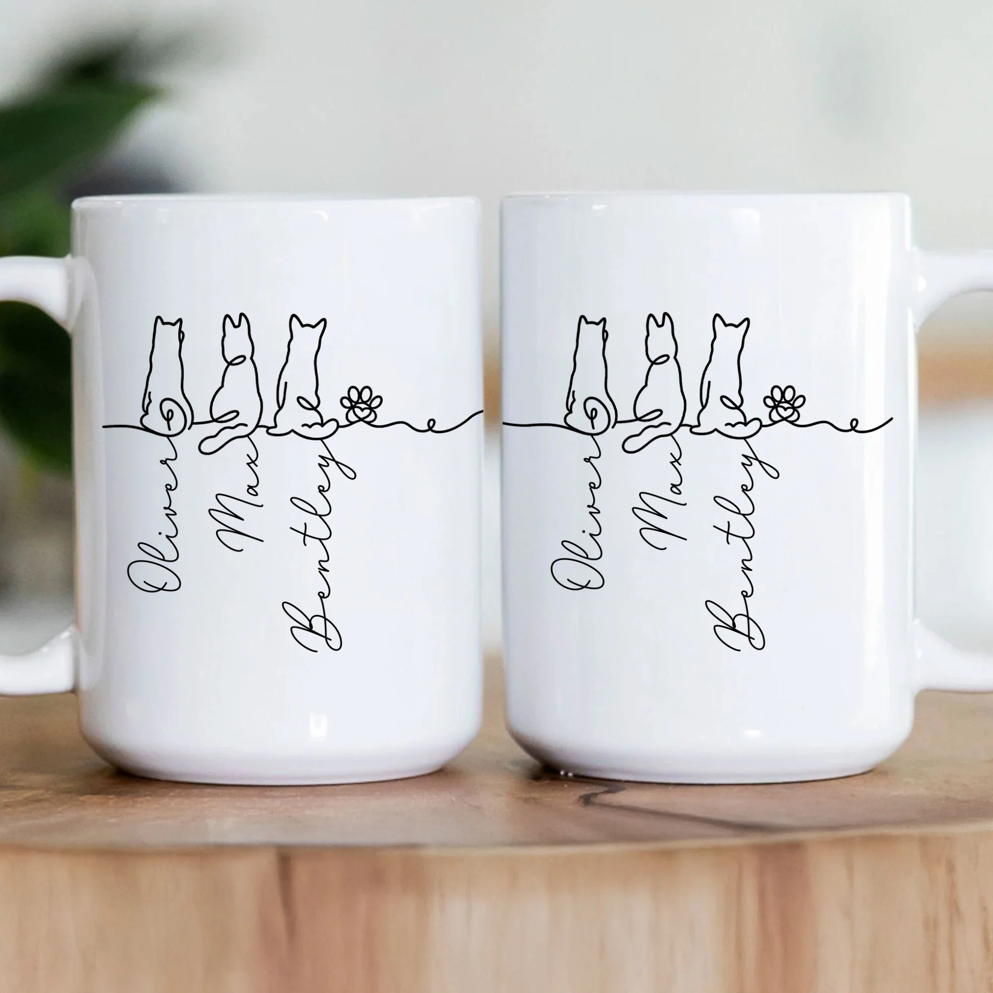Dog Line Art Gift For Dog Lovers - Personalized Mug - Image 3