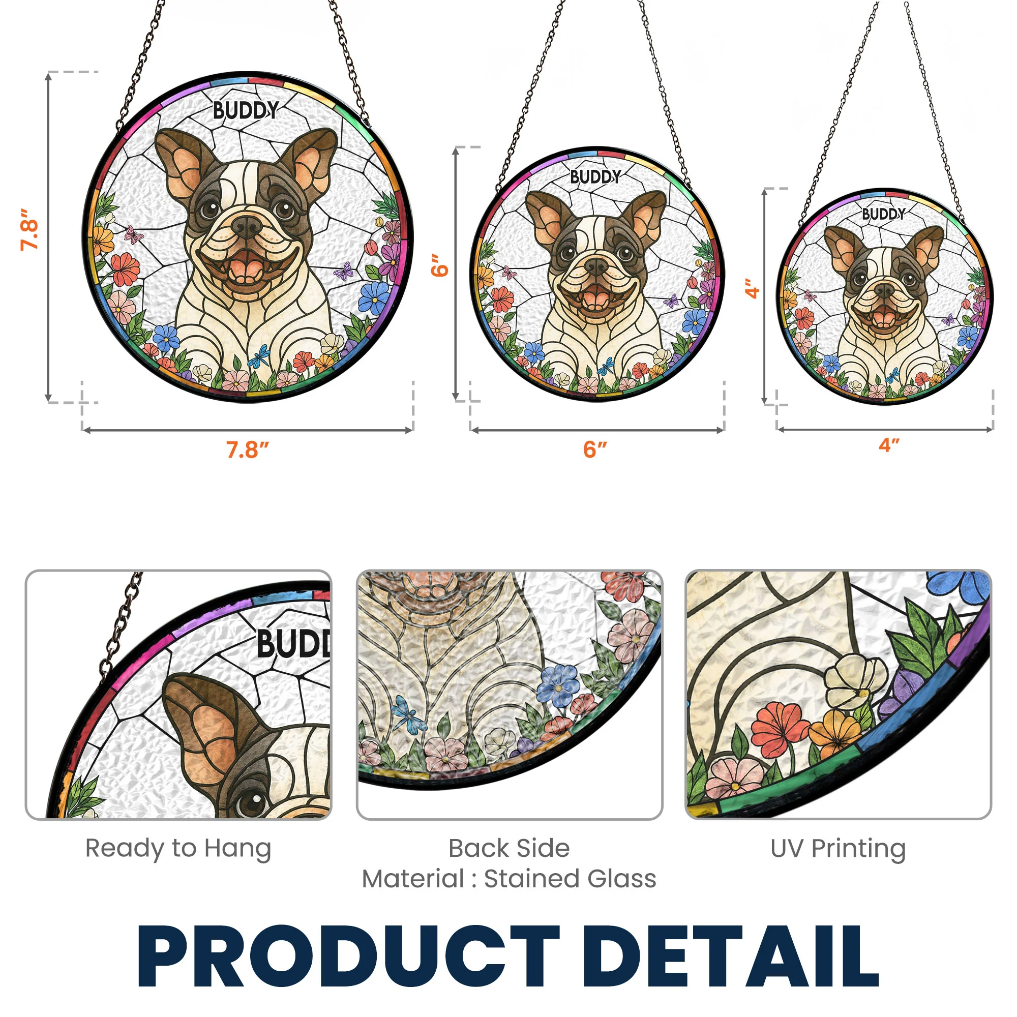 Dog Loss - New Version - Personalized Stained Glass Window Hanging Suncatcher - Image 6
