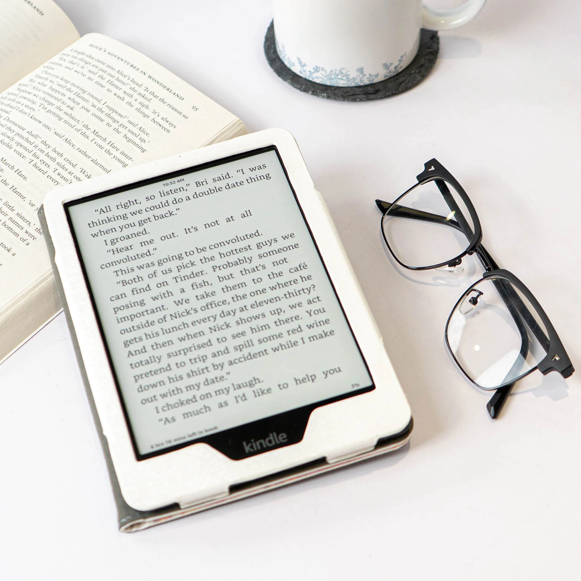 Dog Lover Gift Toile De Jouy Style - Personalized Kindle Paperwhite Case With Stand - Image 4