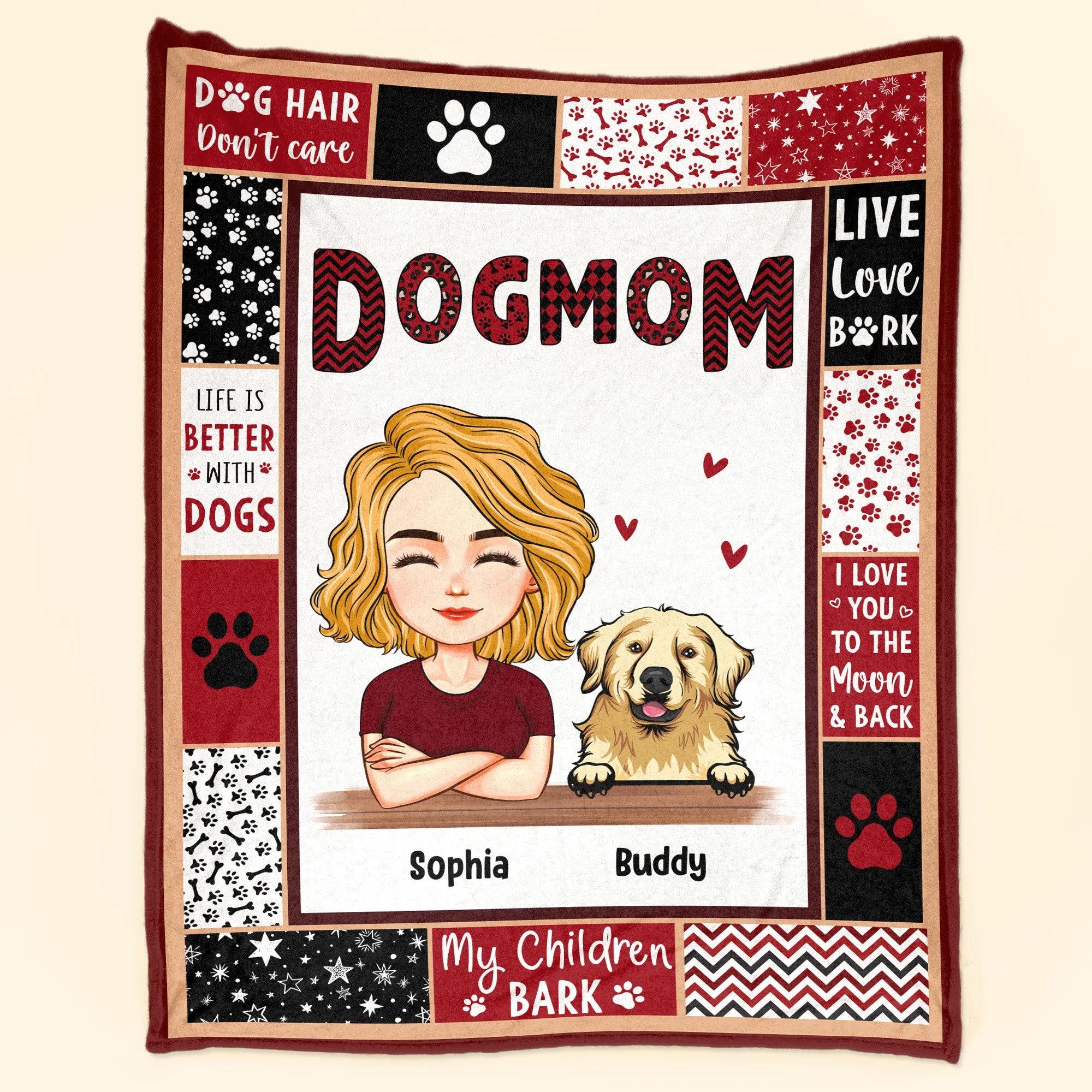 Dog Mom - Dog Dad - Personalized Dog Mom Blanket - Image 2