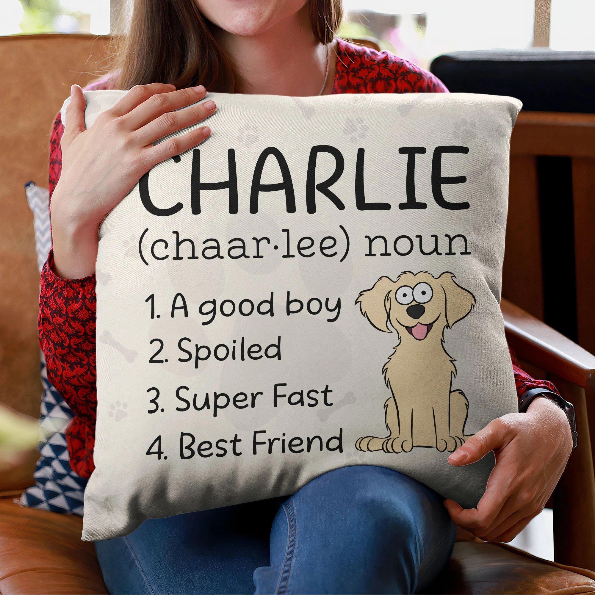 Dog Mom Dog Dad Write Definition Of My Dog - Personalized Pillow (Insert Included) - Image 2