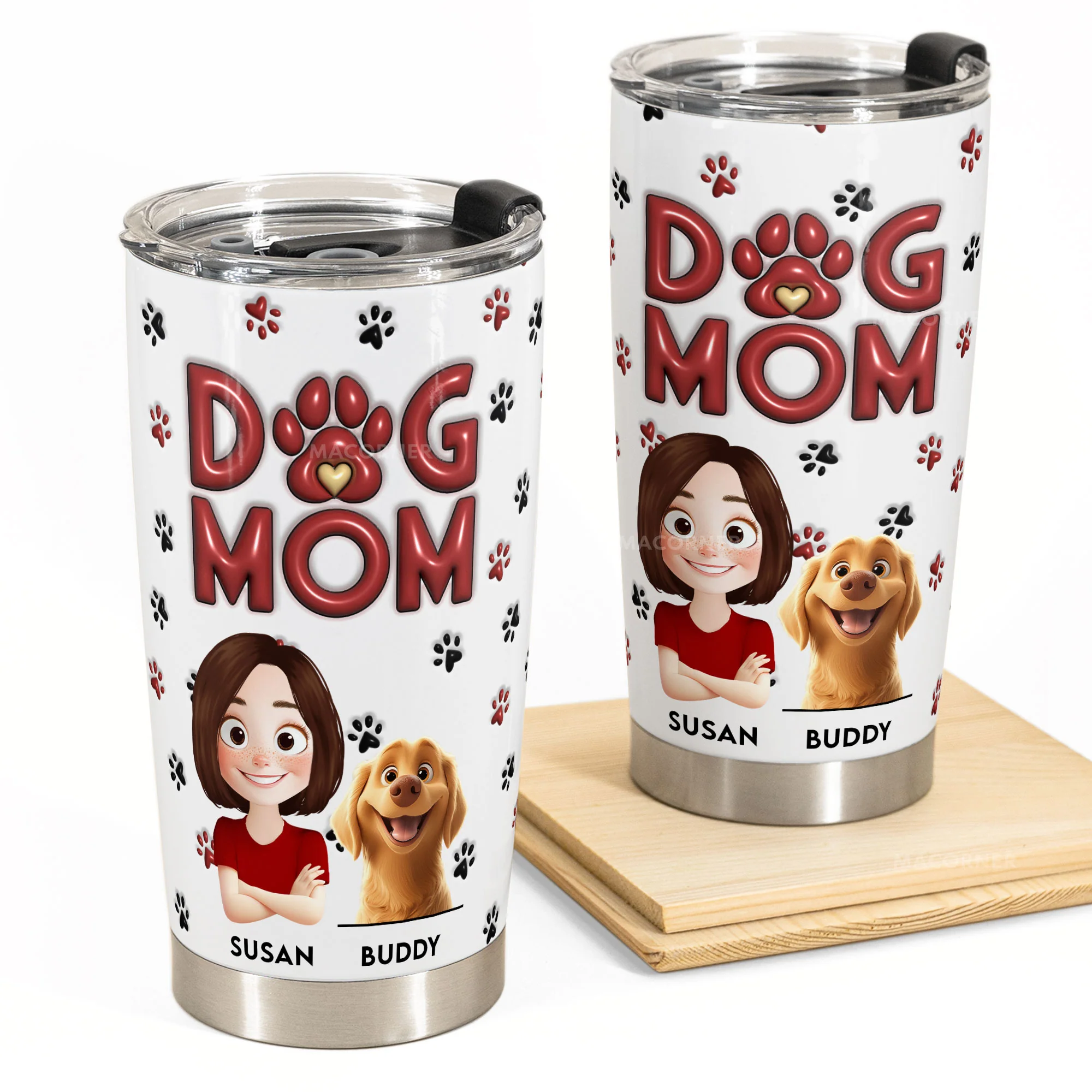 Dog Mom - New Cartoon Pet - Personalized Tumbler Cup - Image 6