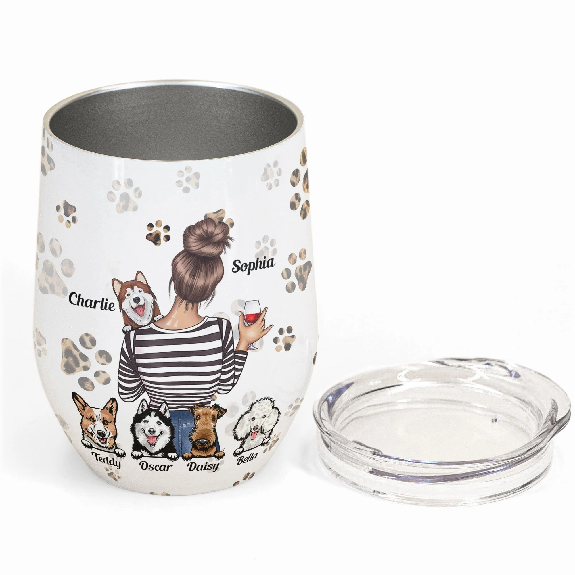 Dog Mom - Personalized Wine Tumbler - Image 2