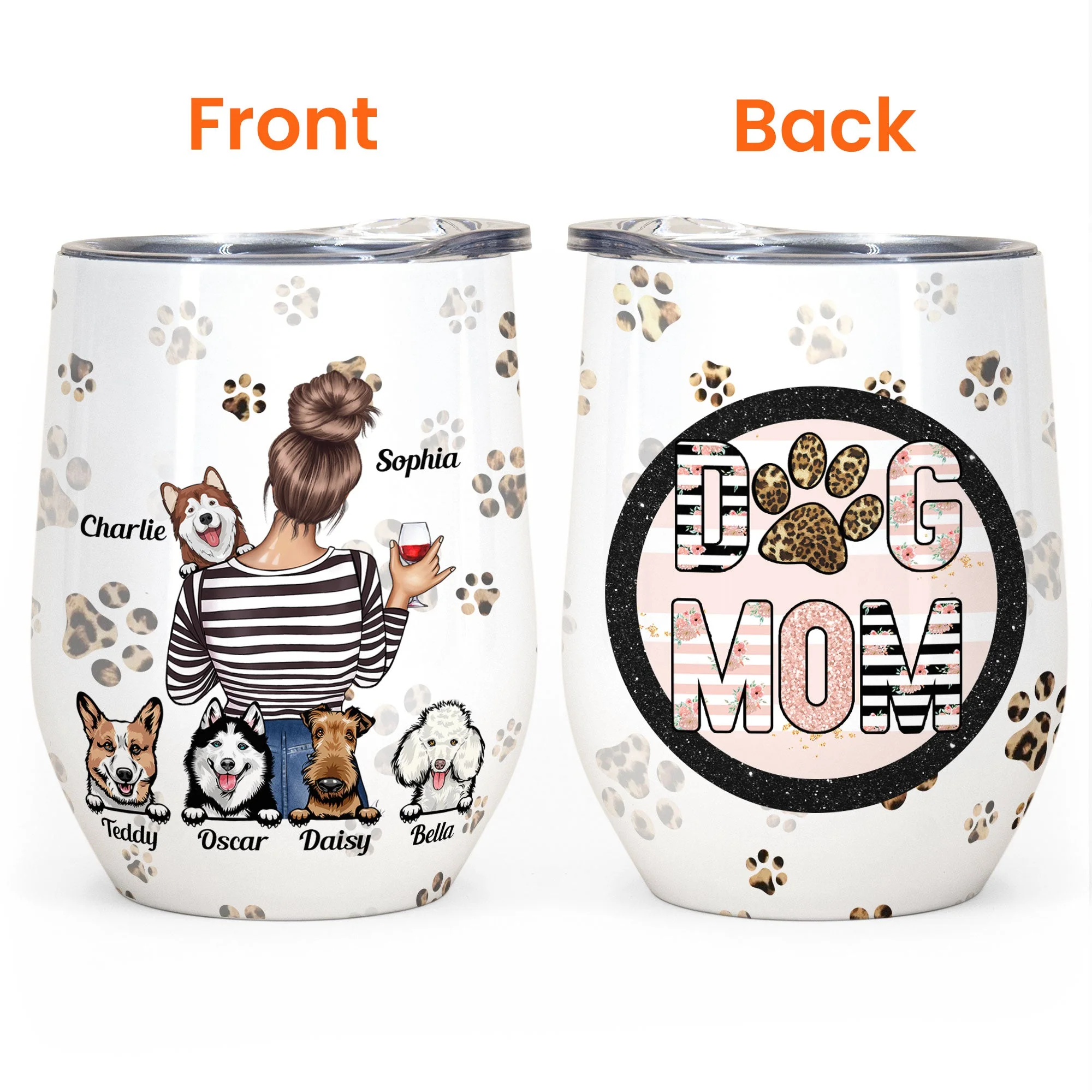 Dog Mom - Personalized Wine Tumbler - Image 3