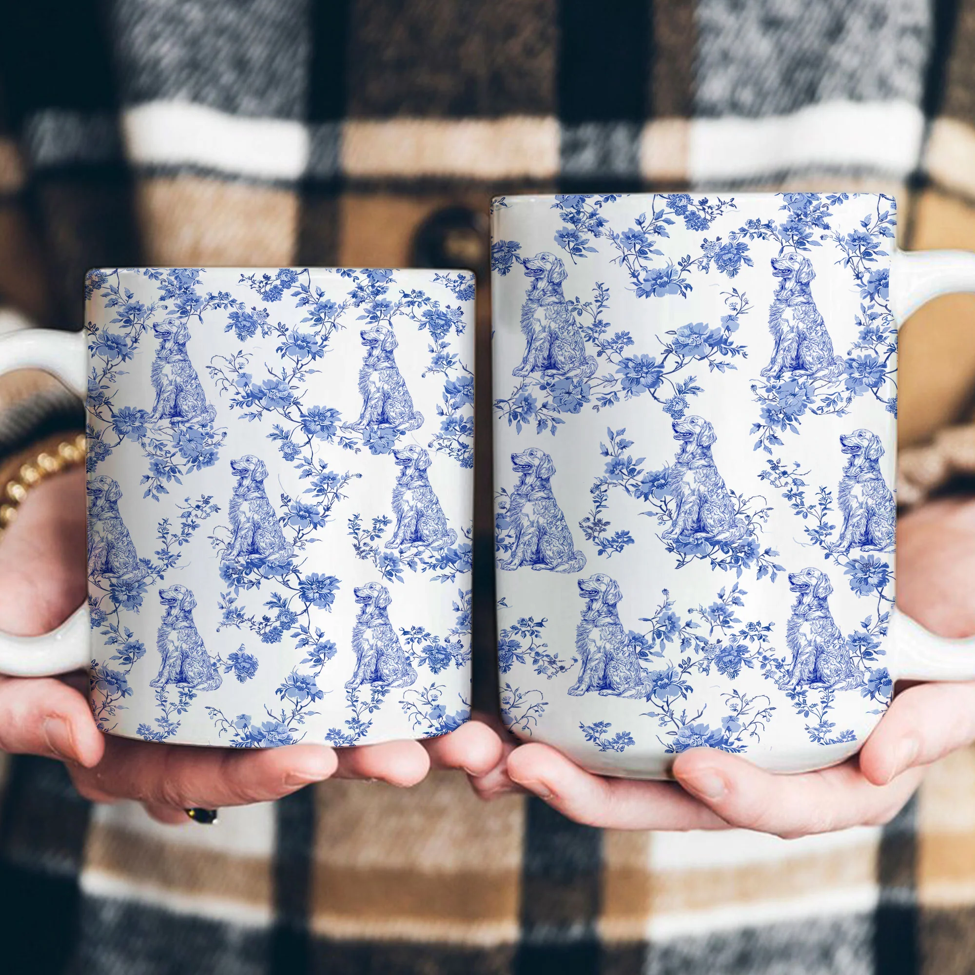 Dog Mom - Toile De Jouy Version - Personalized Mug - Image 3