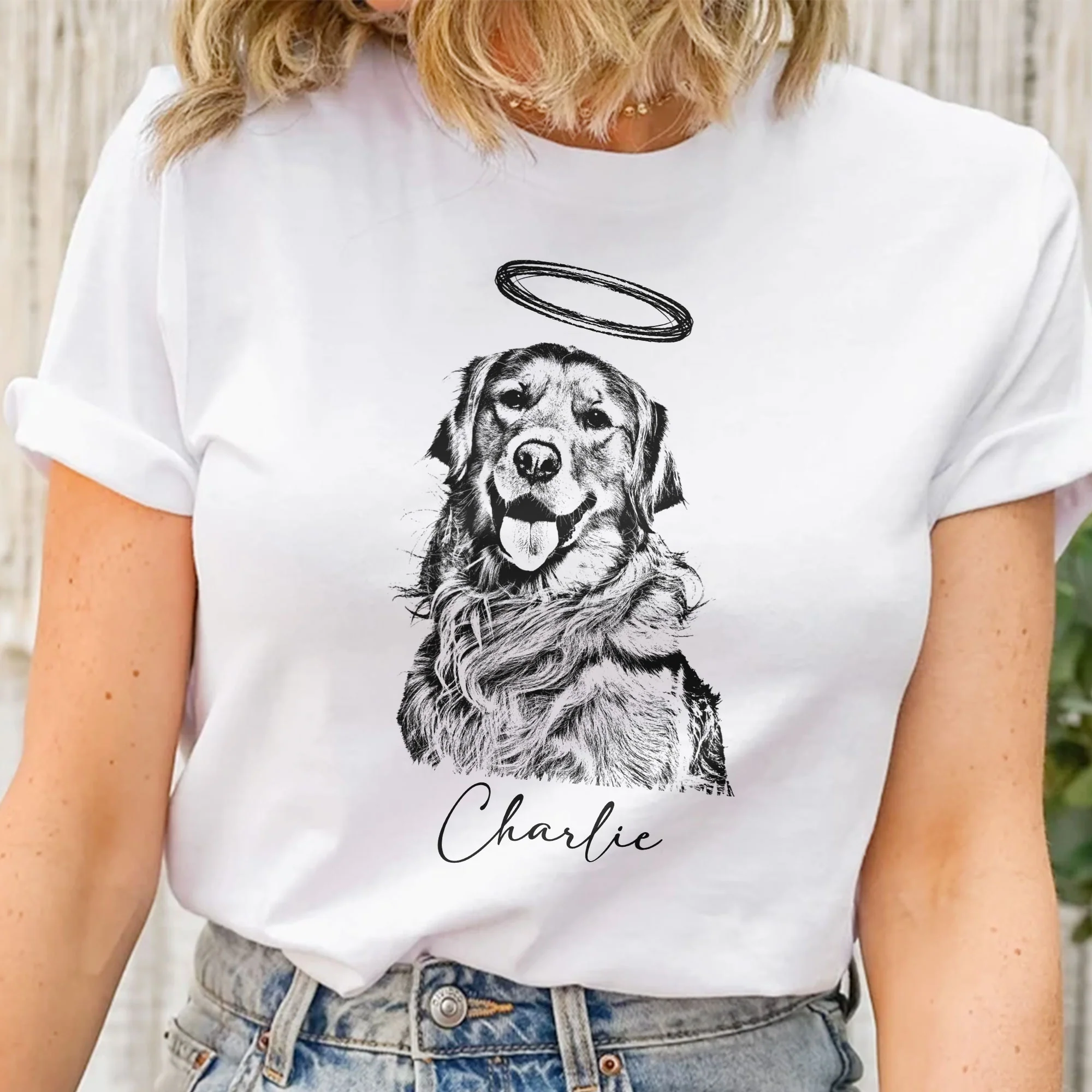 Dog Photo & Name Loss Of Dog - Personalized Photo Shirt - Image 2