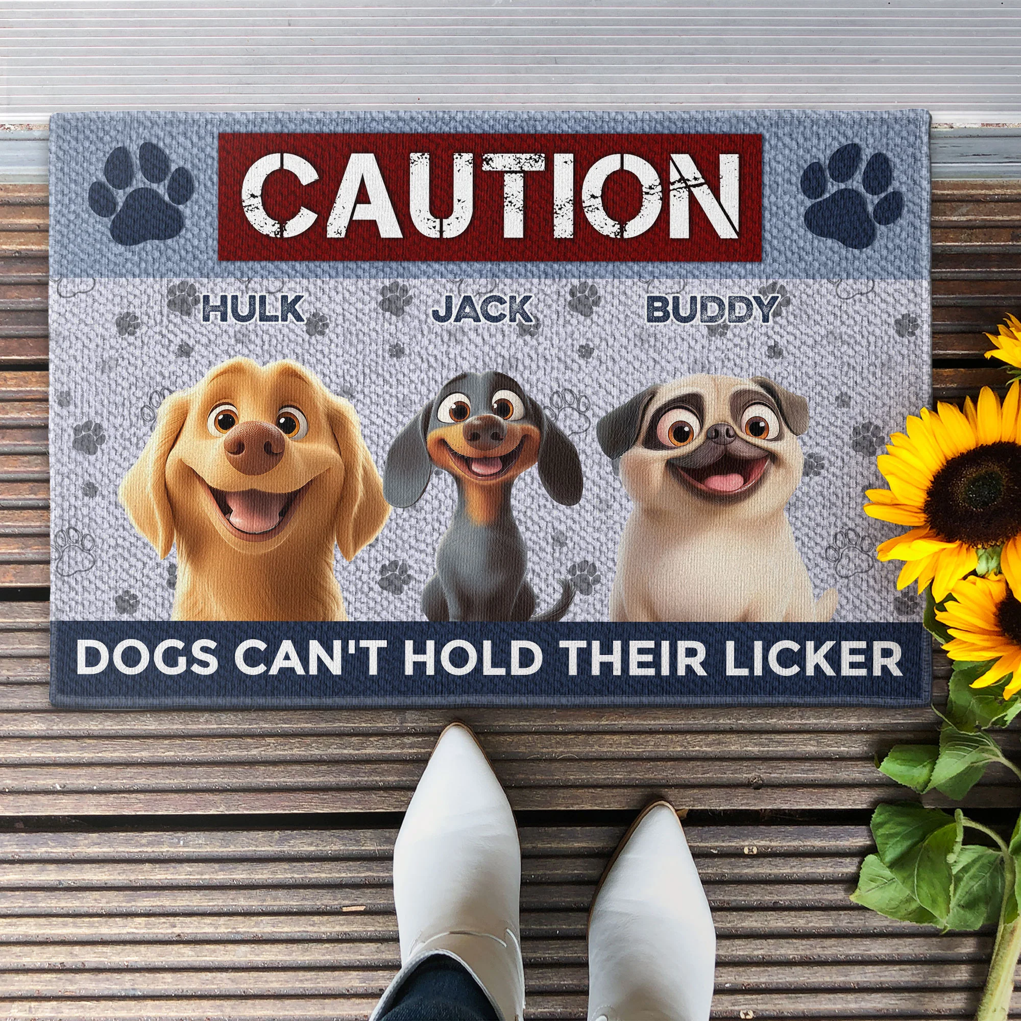 Dogs Can't Hold Their Licker - Personalized Doormat - Image 3
