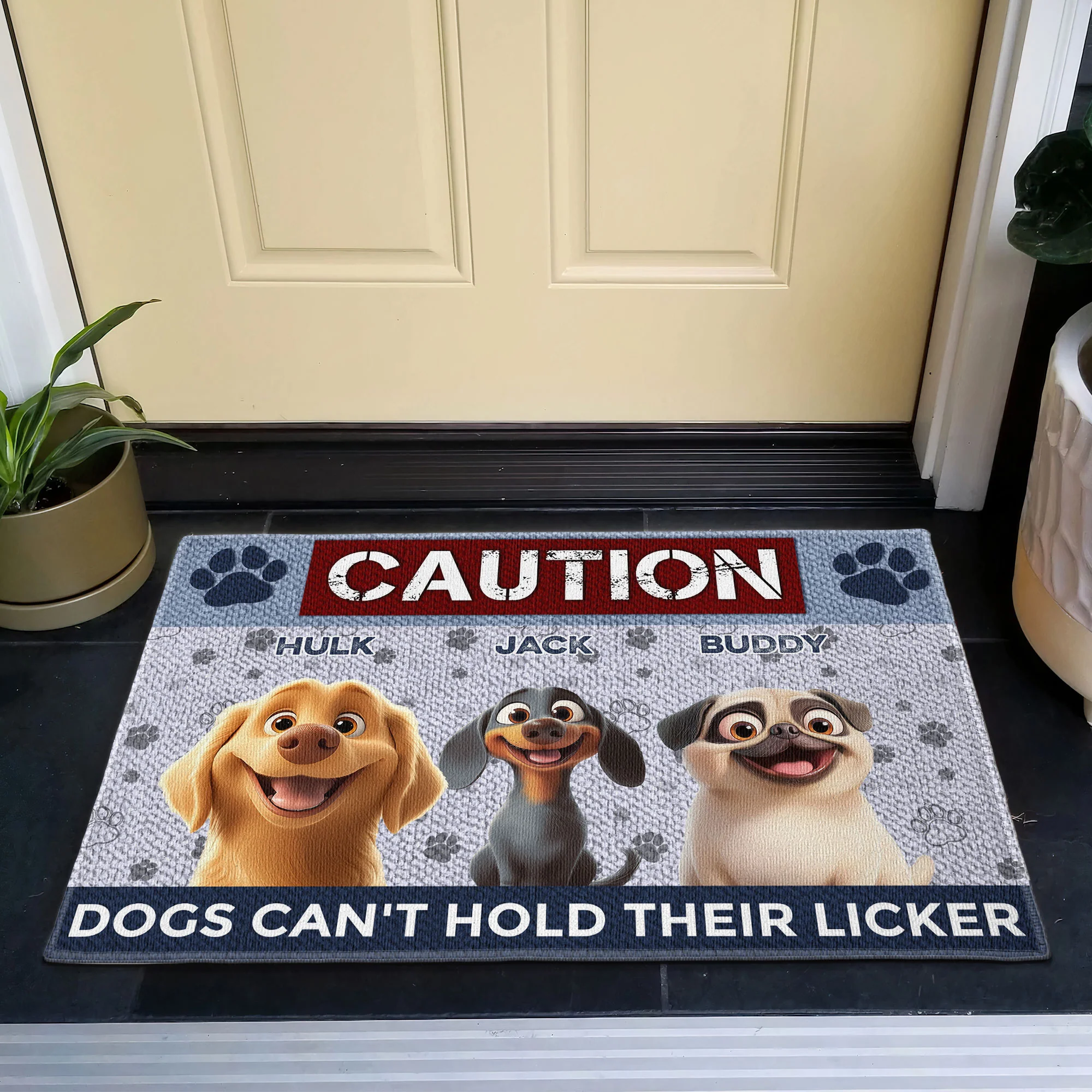 Dogs Can't Hold Their Licker - Personalized Doormat - Image 6