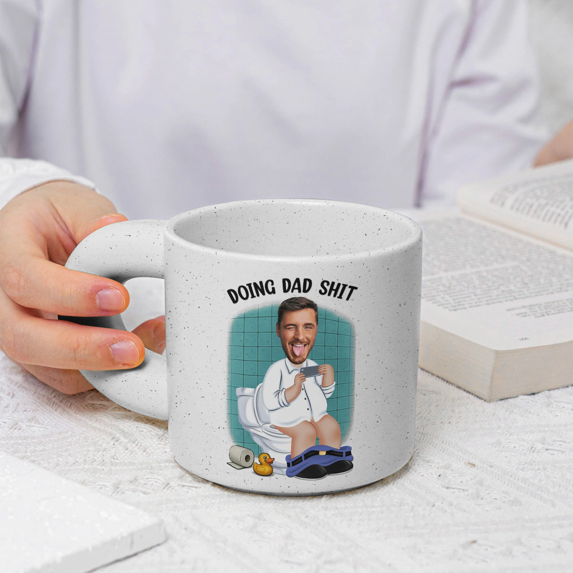 Doing Dad Sh!t - Personalized Photo Chunky Mug - Image 4