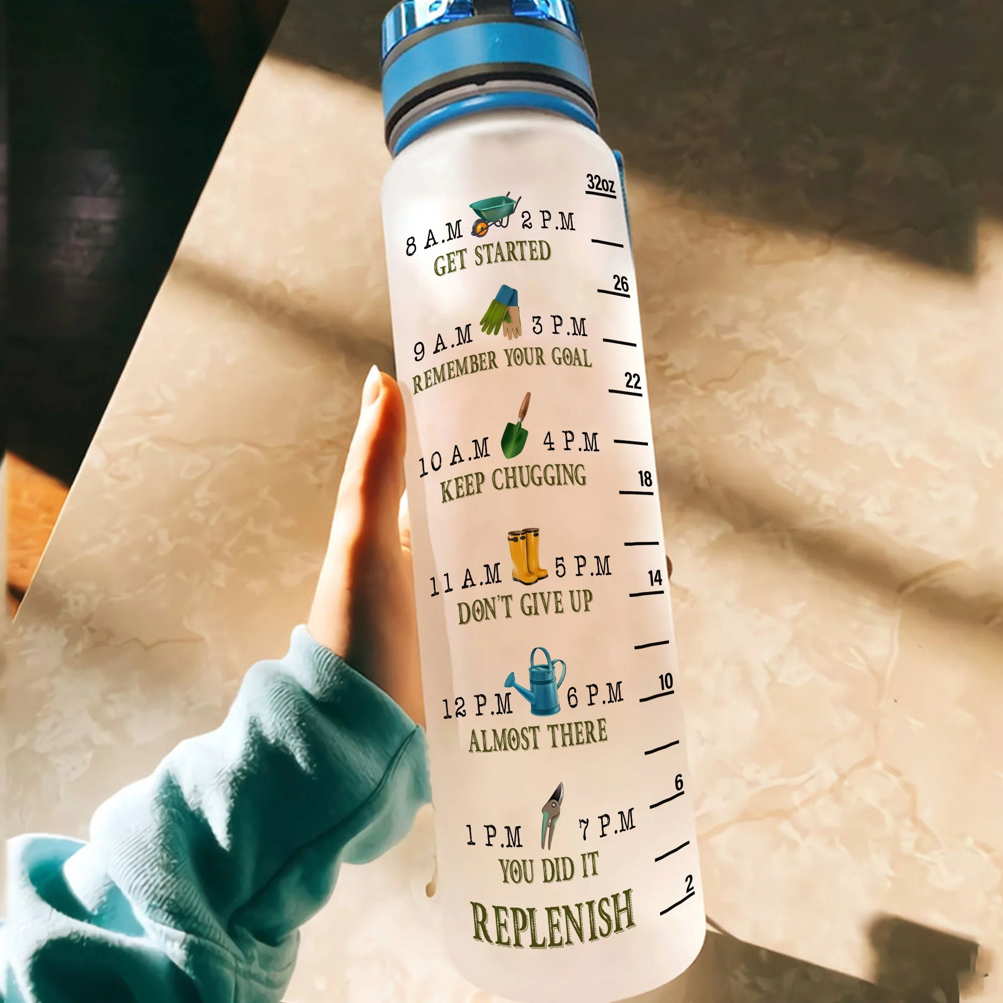 Don't Be A Prick Drink Your Water - Personalized Water Tracker Bottle - Birthday, Funny Gift For Her, Woman, Girl, Gardening Lover - Image 4
