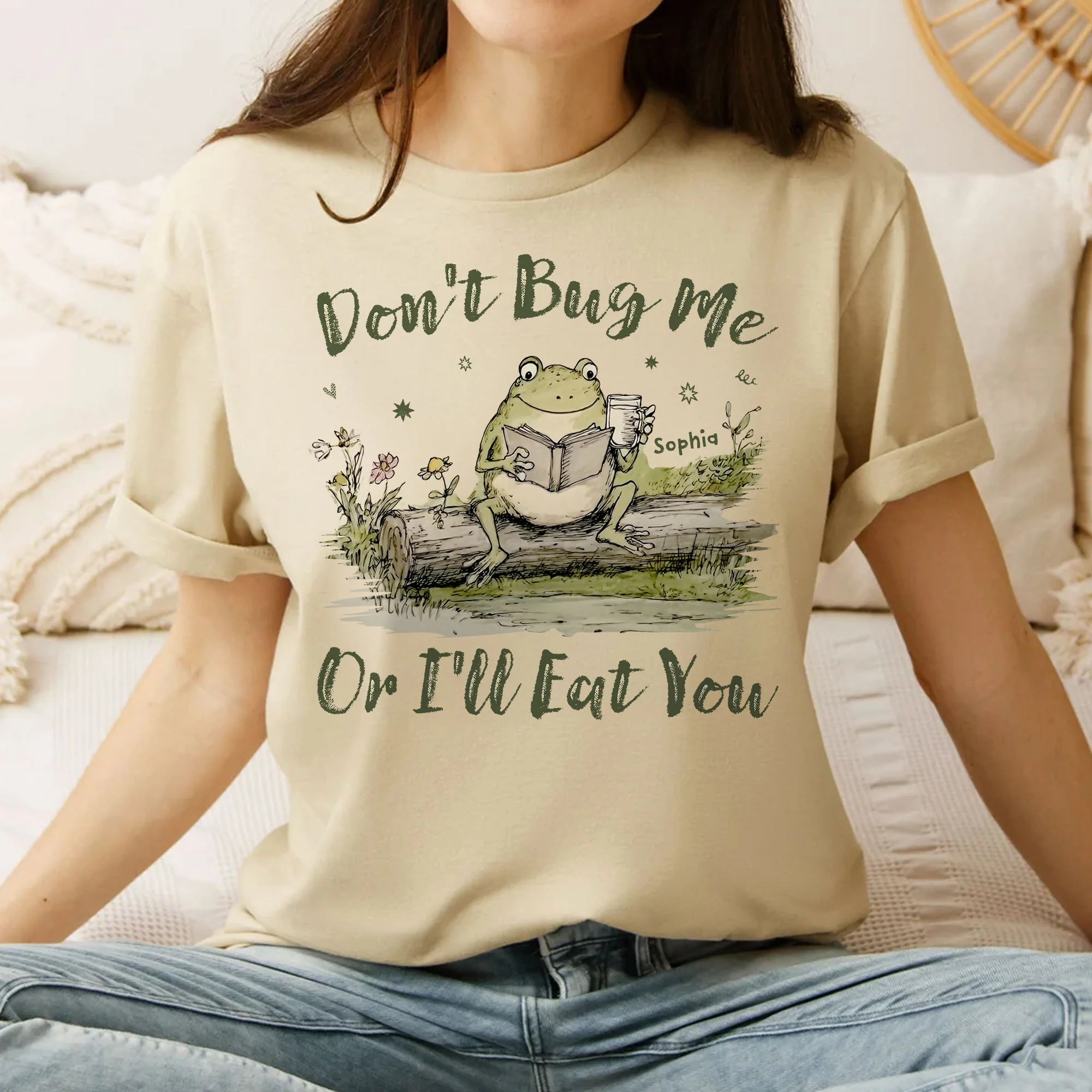 Don't Bug Me Or I'll Eat You Cute Frog - Personalized Comfort Tee