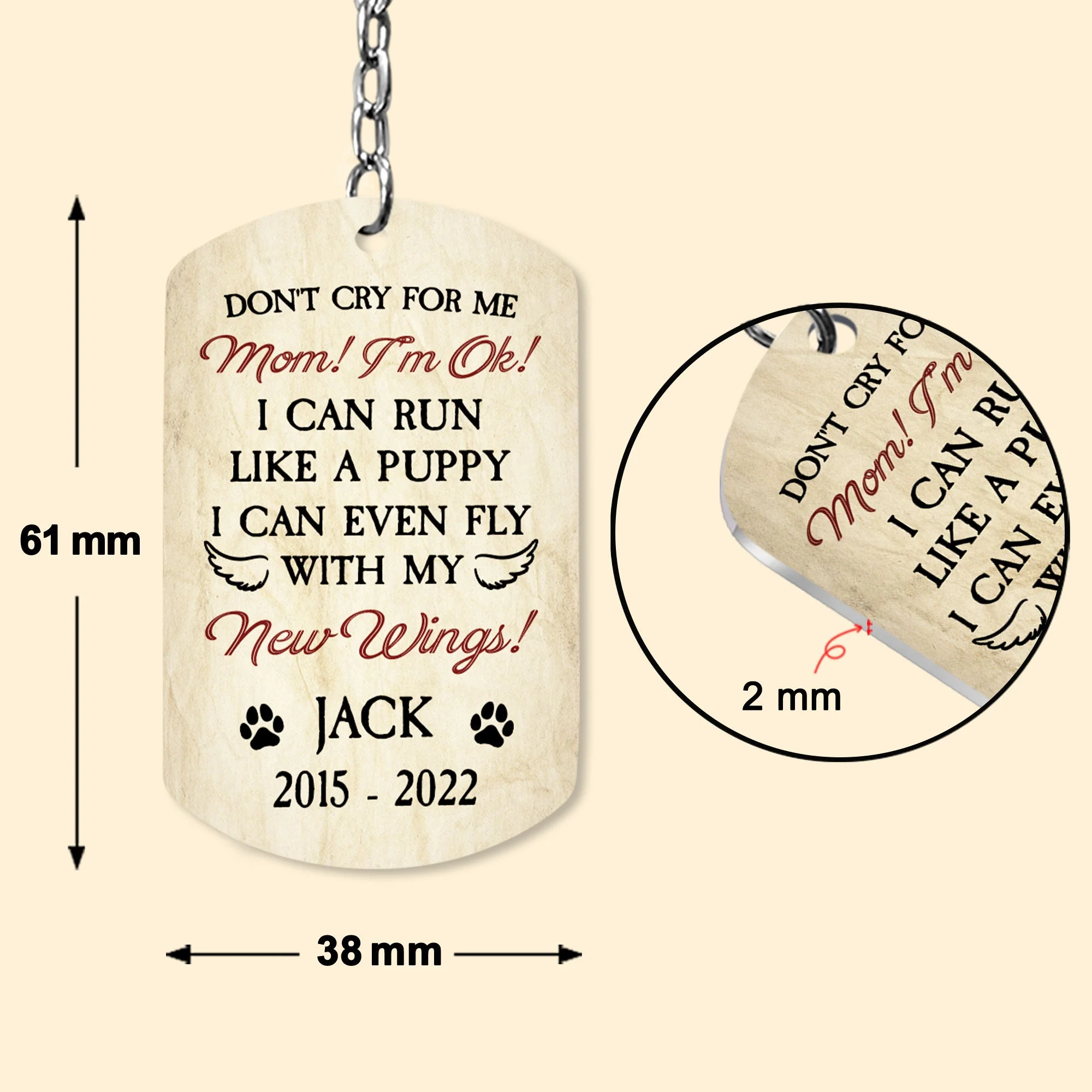 Don't Cry For Me - Personalized Photo Keychain - Image 5