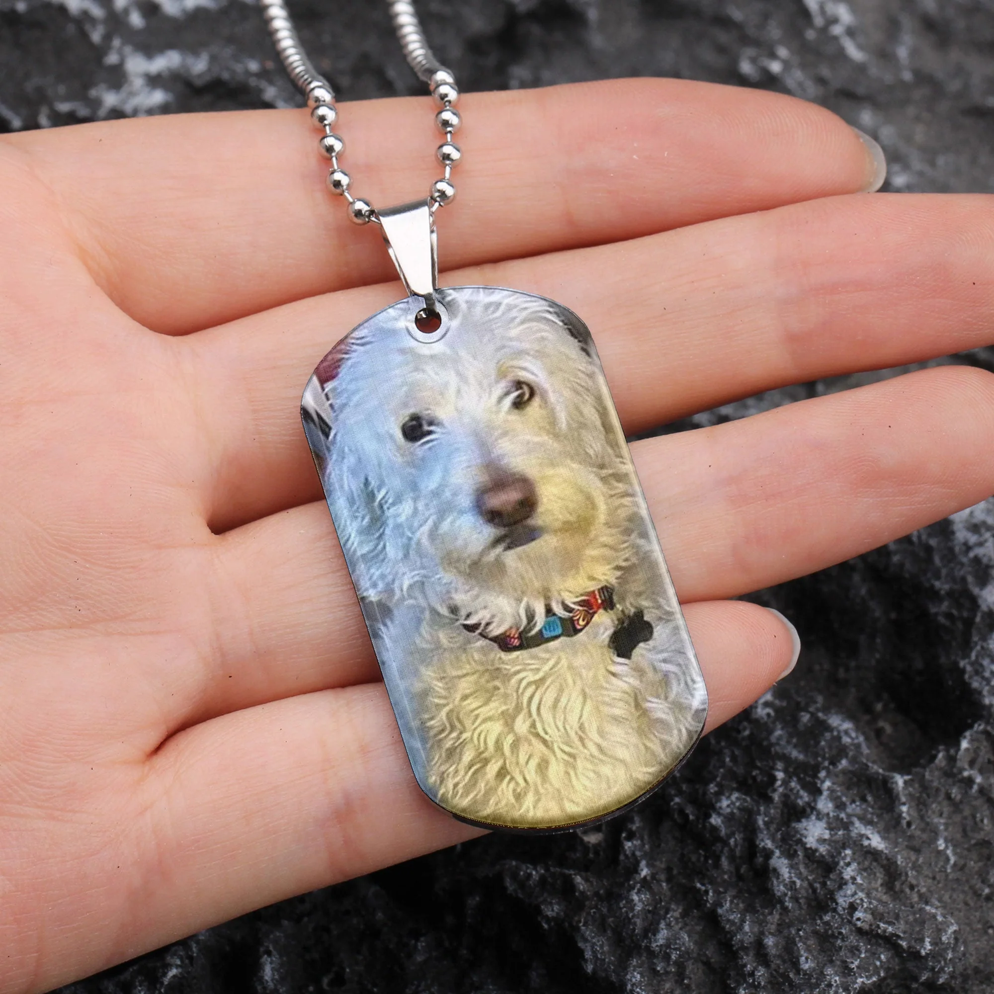 Don't Cry For Me - Personalized Photo Dog Tag Necklace - Image 6