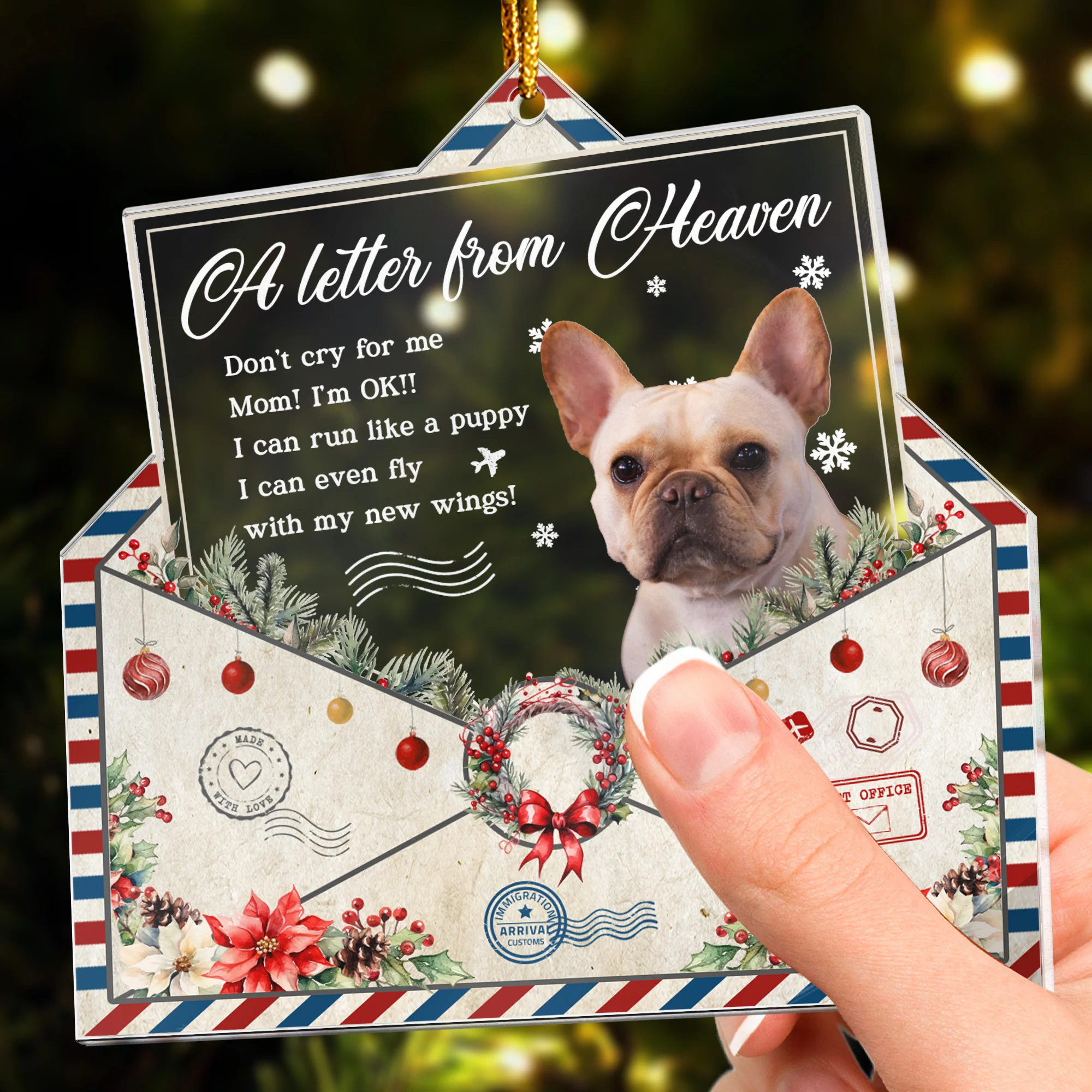 Don't Cry For Me Pet Loss - Personalized Acrylic Photo Ornament - Image 2