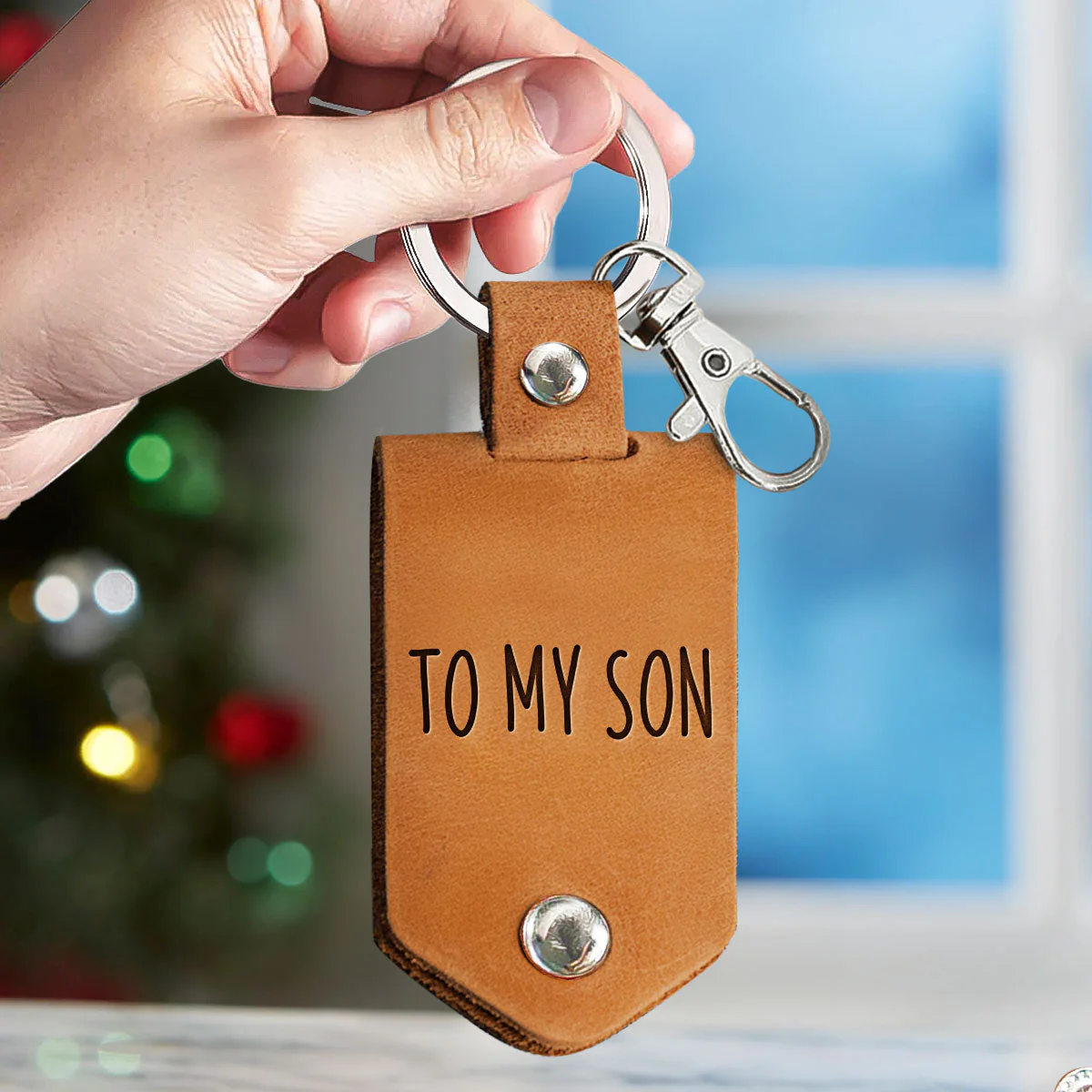 Don't Do Stupid Shit For Kids, Son, Daughter - Personalized Leather Photo Keychain - Image 6