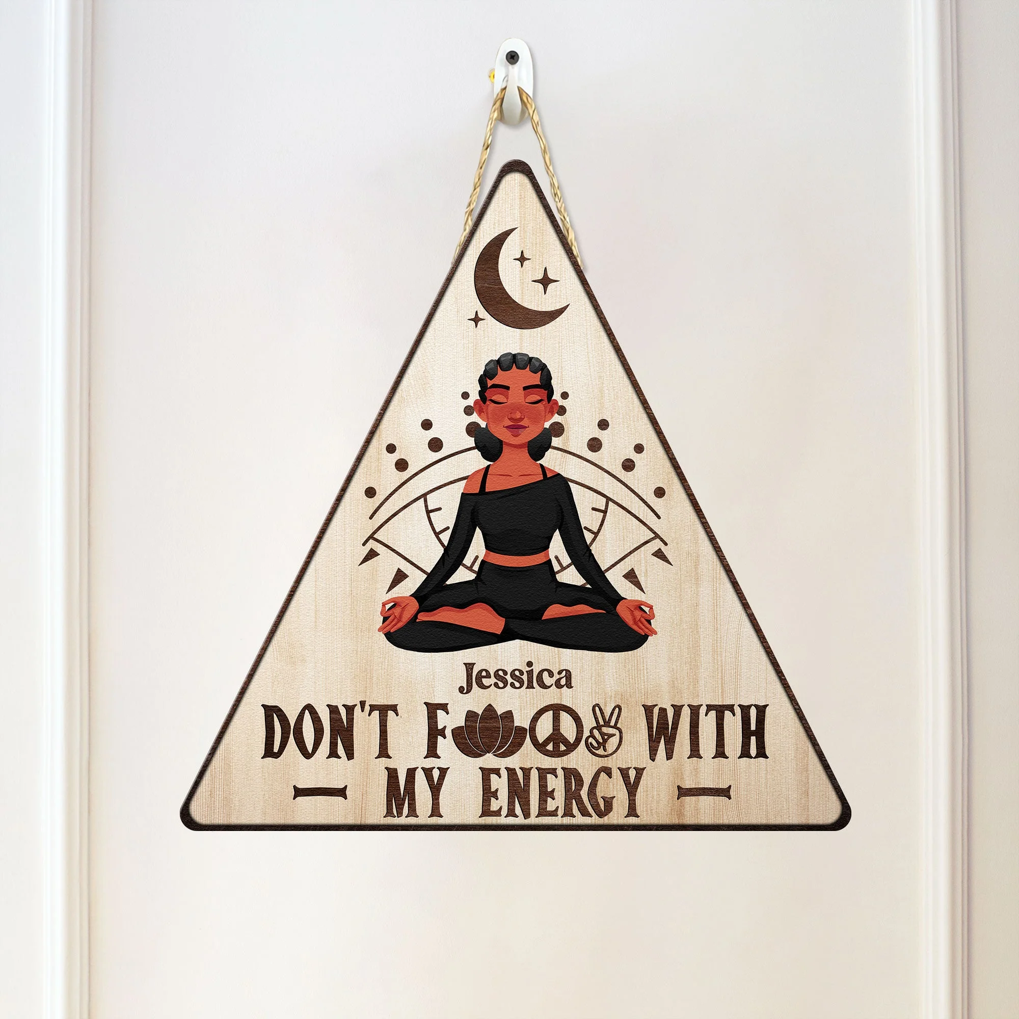 Don't Fuck With My Energy - Personalized Custom Shaped Wood Sign