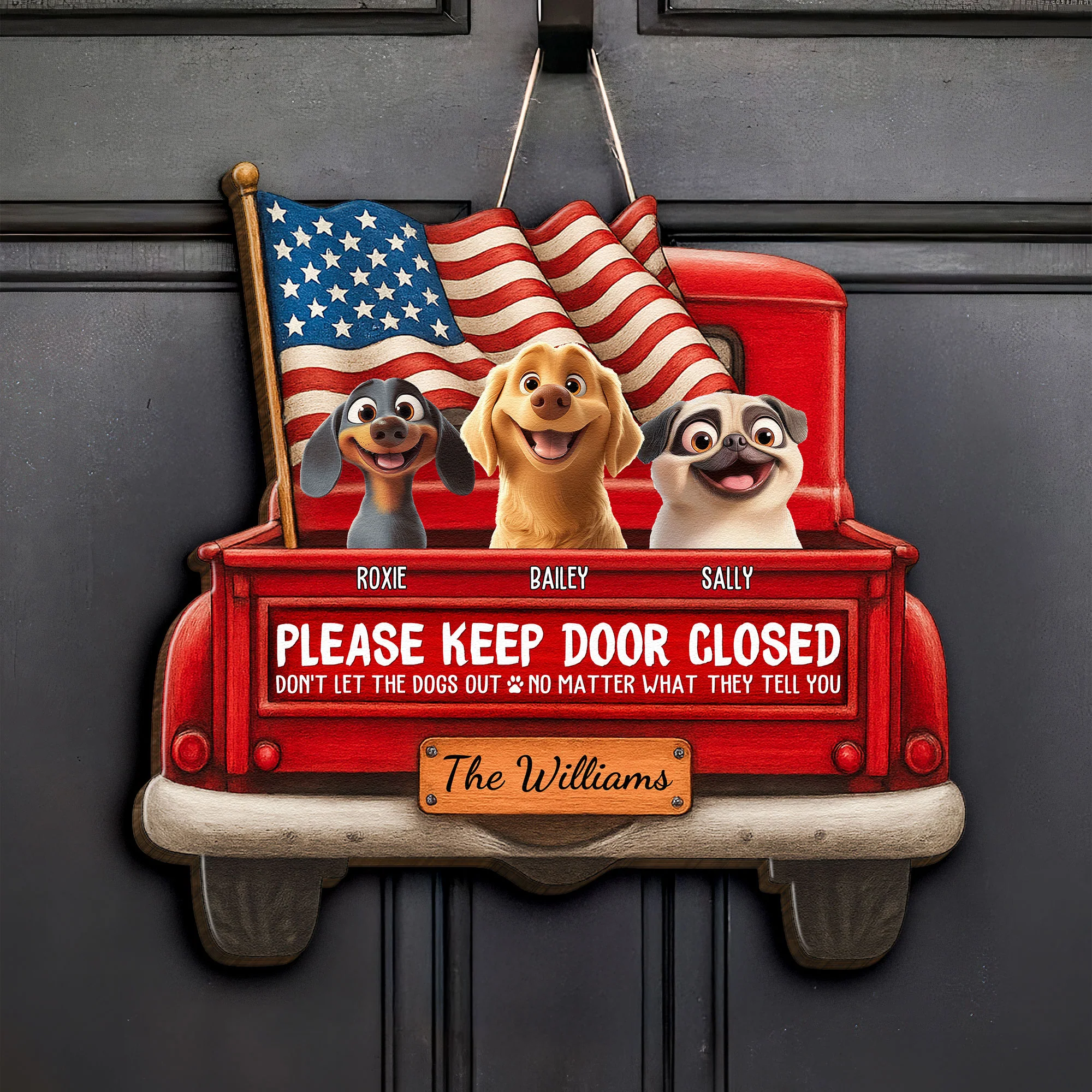 Don't Let The Dogs Out - Personalized Wood Sign - Image 2