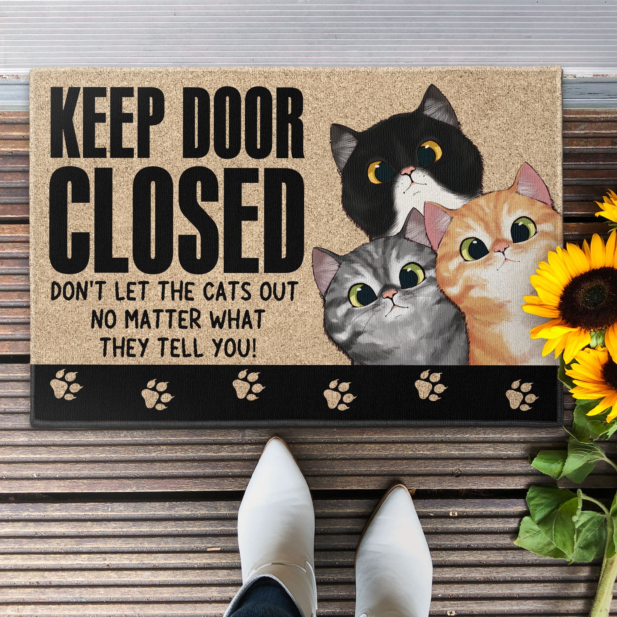 Don't Let The Pets Out - Personalized Doormat - Image 2