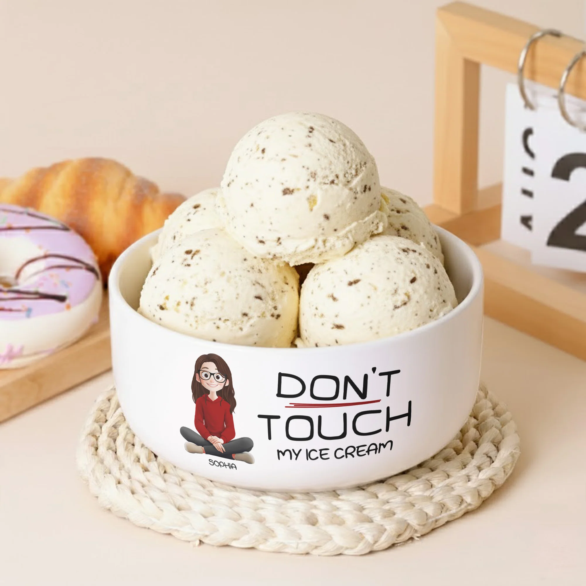 Don't Touch My Food - Personalized Ceramic Bowl - Image 2