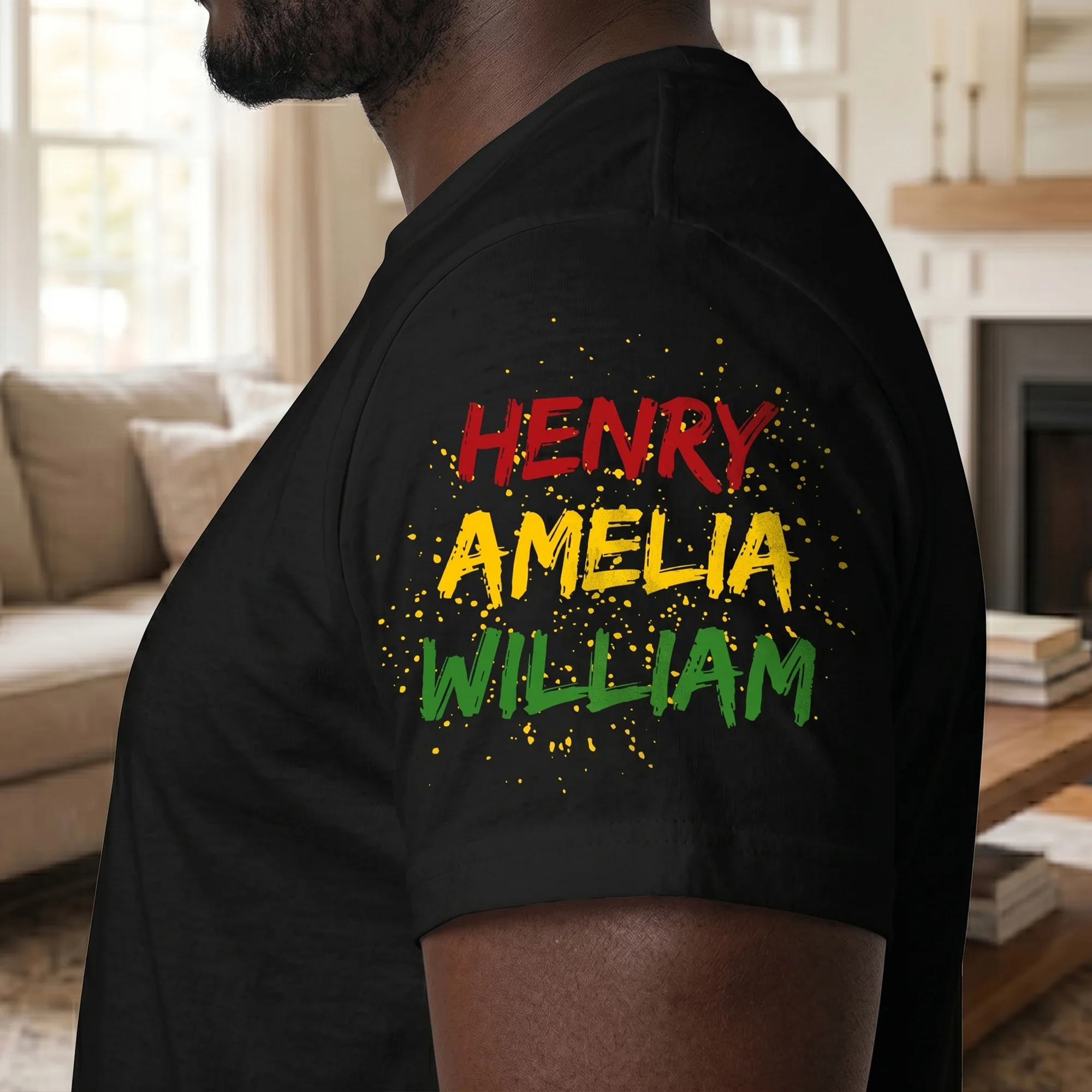 Dope Black Dad, Black Father Custom Kid Name Father's Day Gift - Personalized Shirt - Image 3