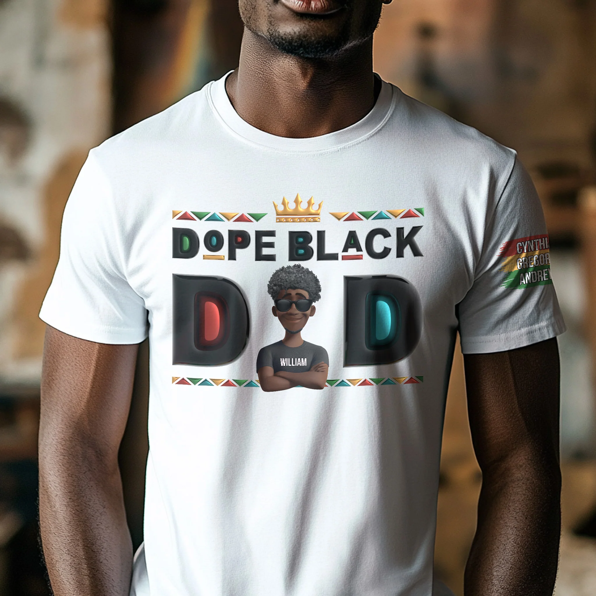 Dope Black Dad - Personalized Shirt - Image 4