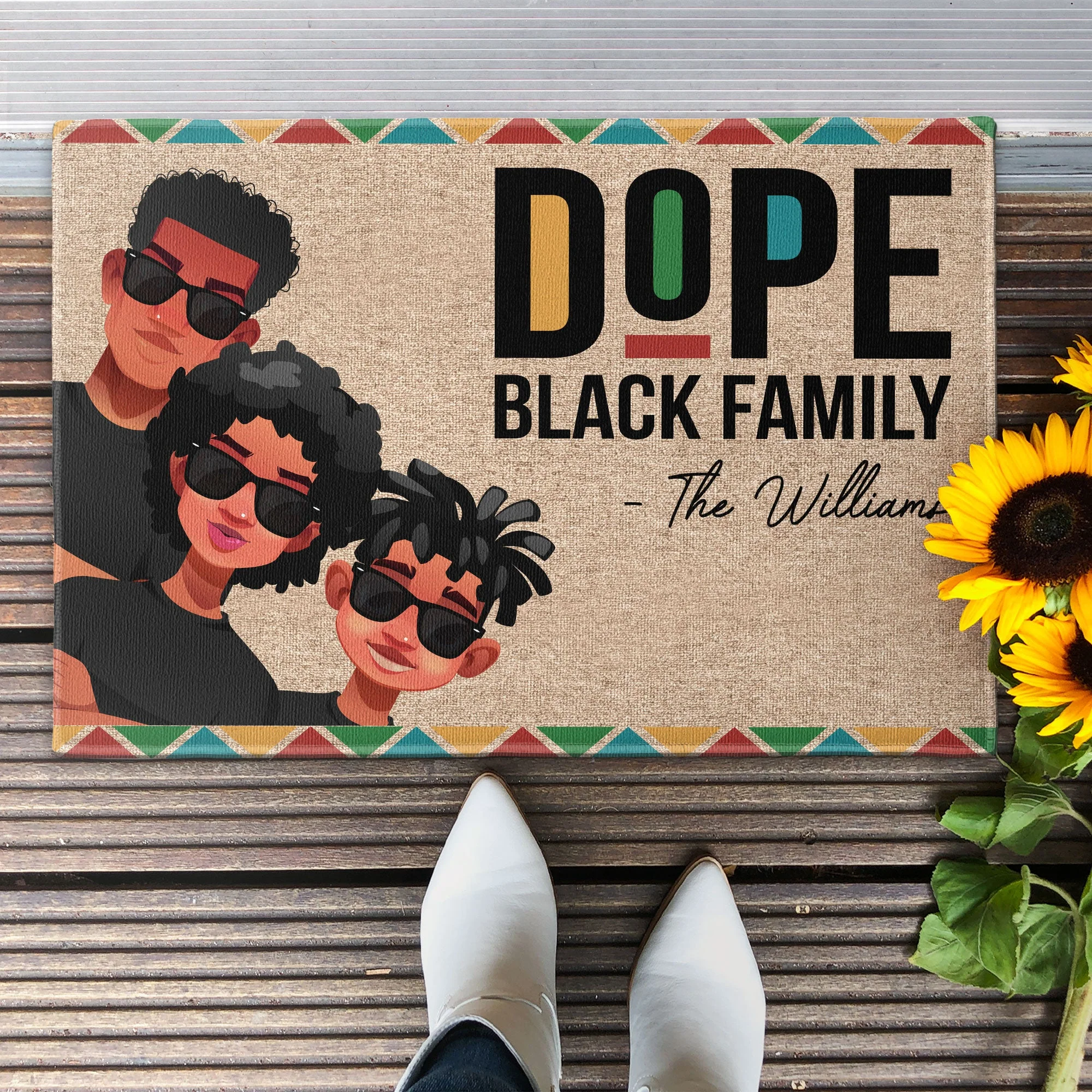 Dope Black Family - Personalized Doormat - Image 5