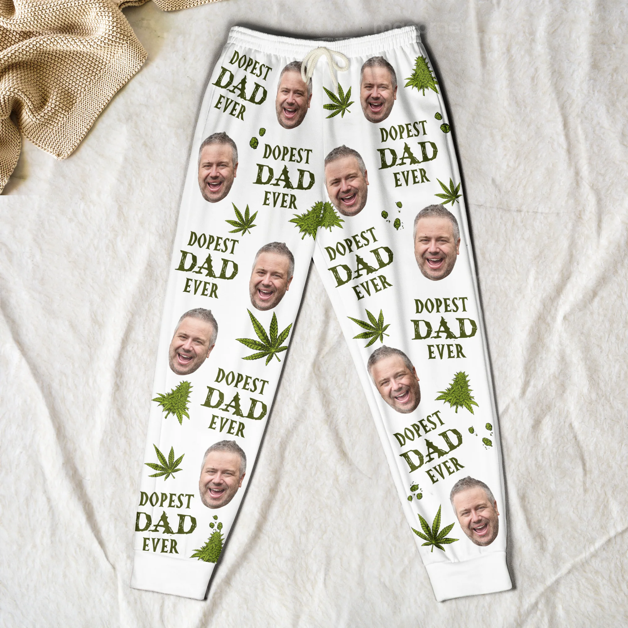 Dopest Dad Ever - Personalized Photo Sweatpants - Image 2