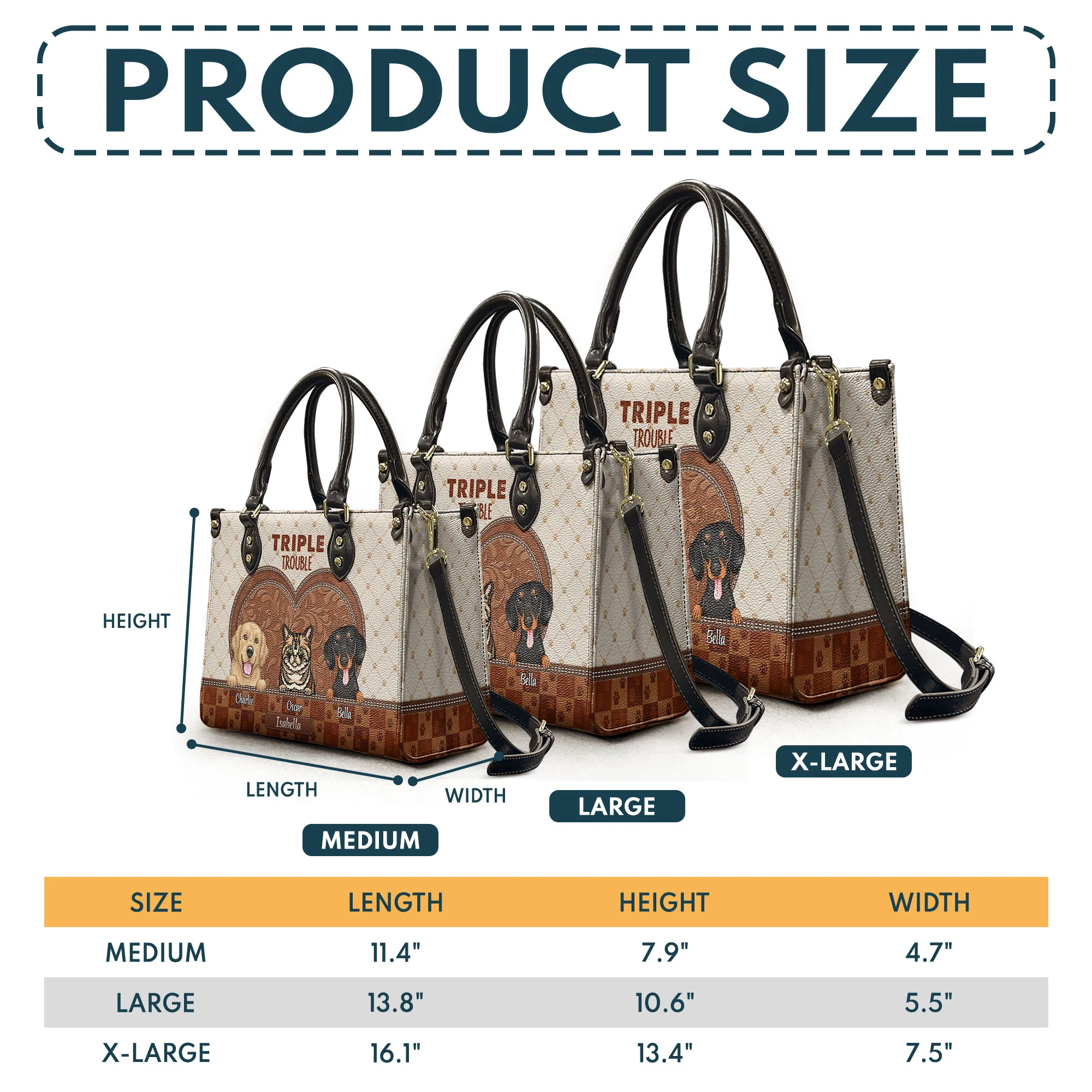 Double Trouble - Personalized Leather Bag - Image 5