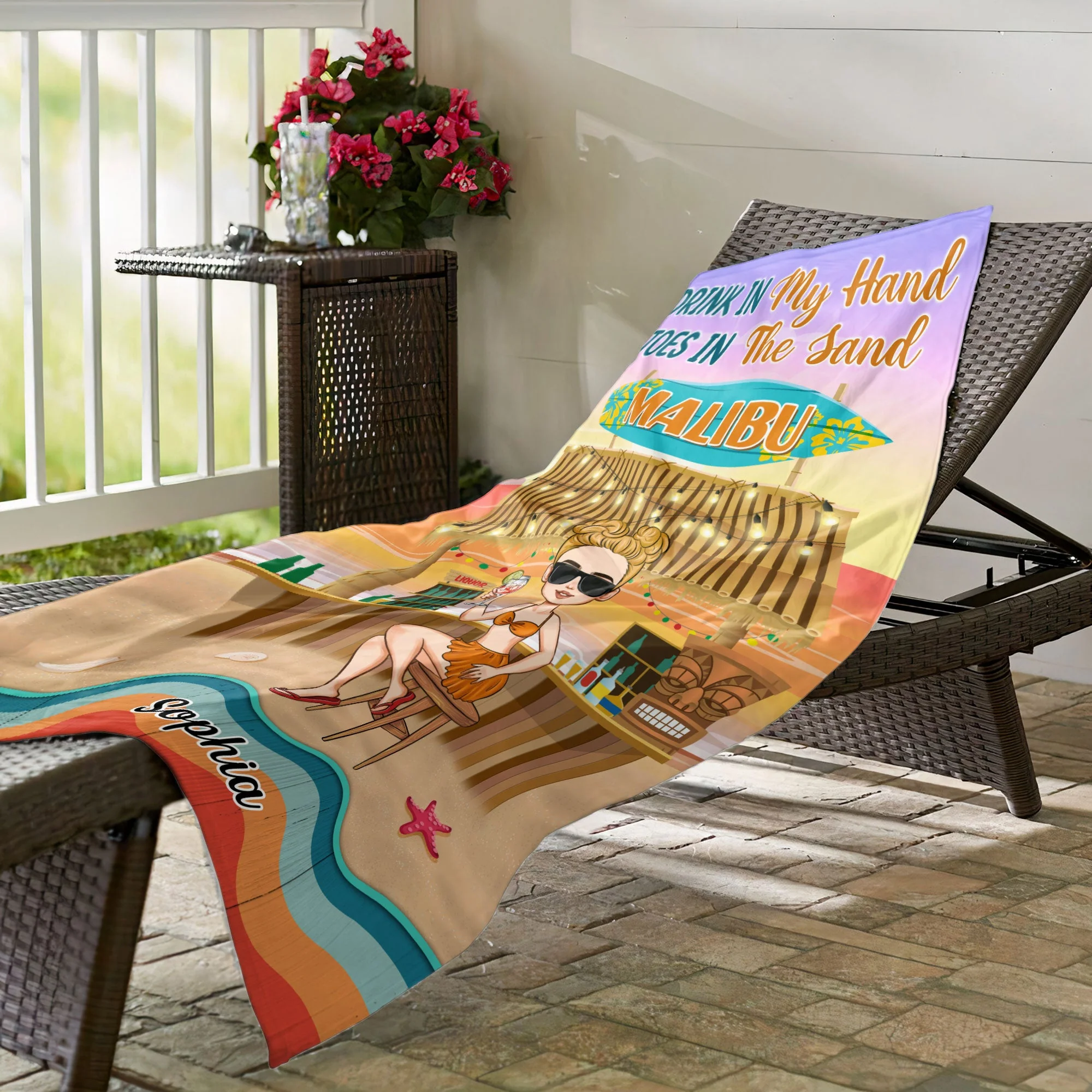 Drink In My Hand - Personalized Beach Towel - Image 5