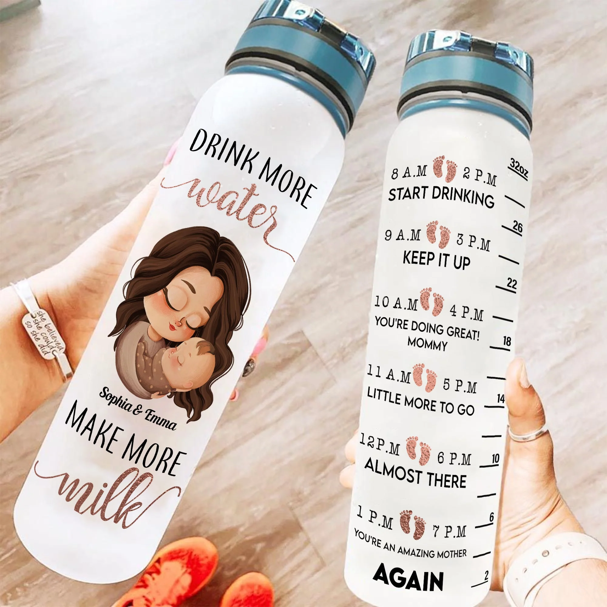 Drink More Water Make More Milk - Personalized Water Tracker Bottle - Image 2