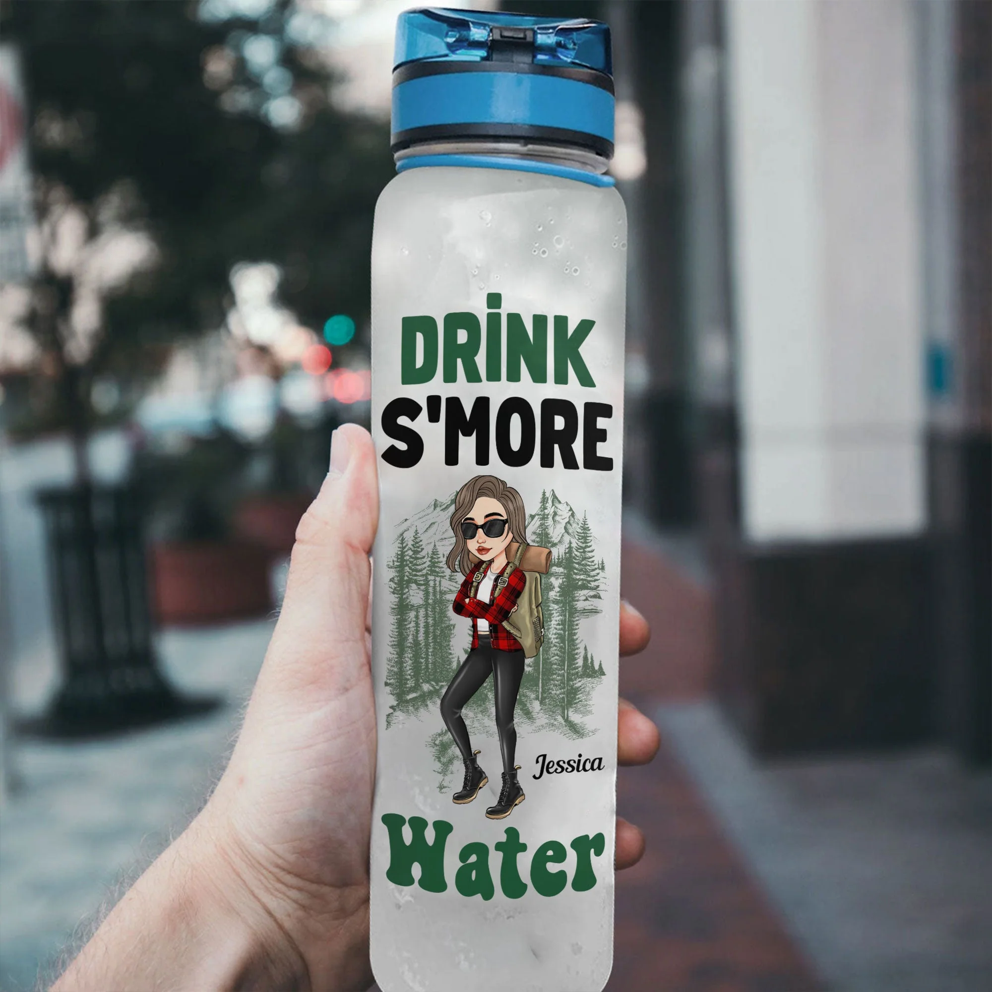 Drink S'More Water - Personalized Water Tracker Bottle - Birthday, Motivation Gift For Her, Girl, Woman, Camping Lover - Image 3