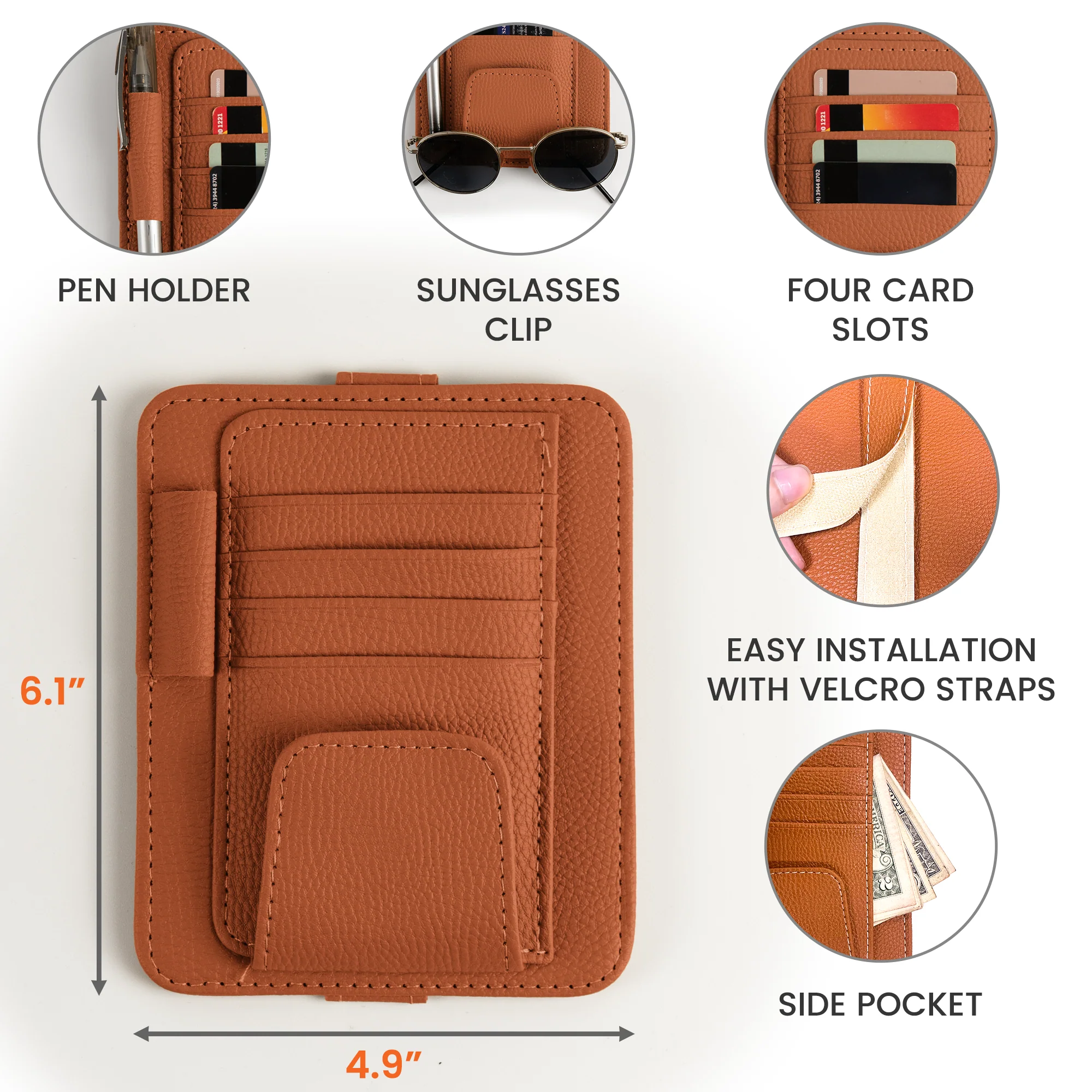 Drive Safe I F@cking Love You - Personalized Leather Car Visor Organizer - Image 5