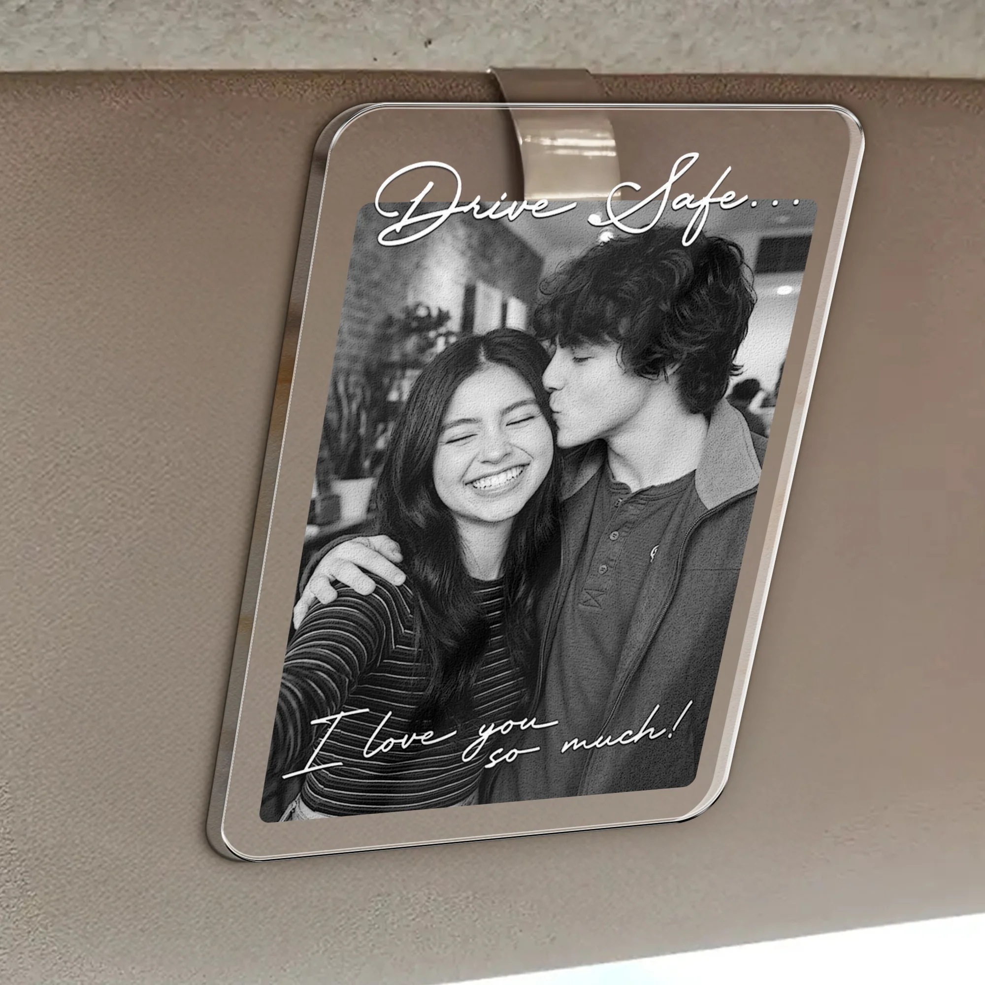 Drive Safe I Love You So Much Custom Photo Anniversary Gifts For Him, Her - Personalized Car Visor Clip - Image 4