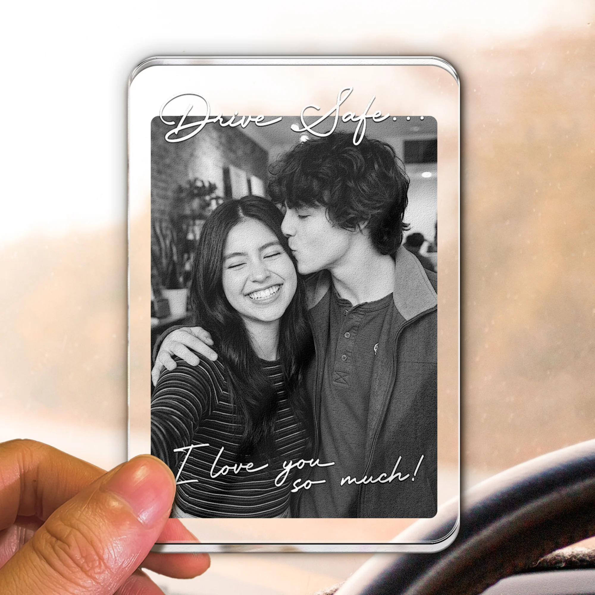 Drive Safe I Love You So Much Custom Photo Anniversary Gifts For Him, Her - Personalized Car Visor Clip - Image 5