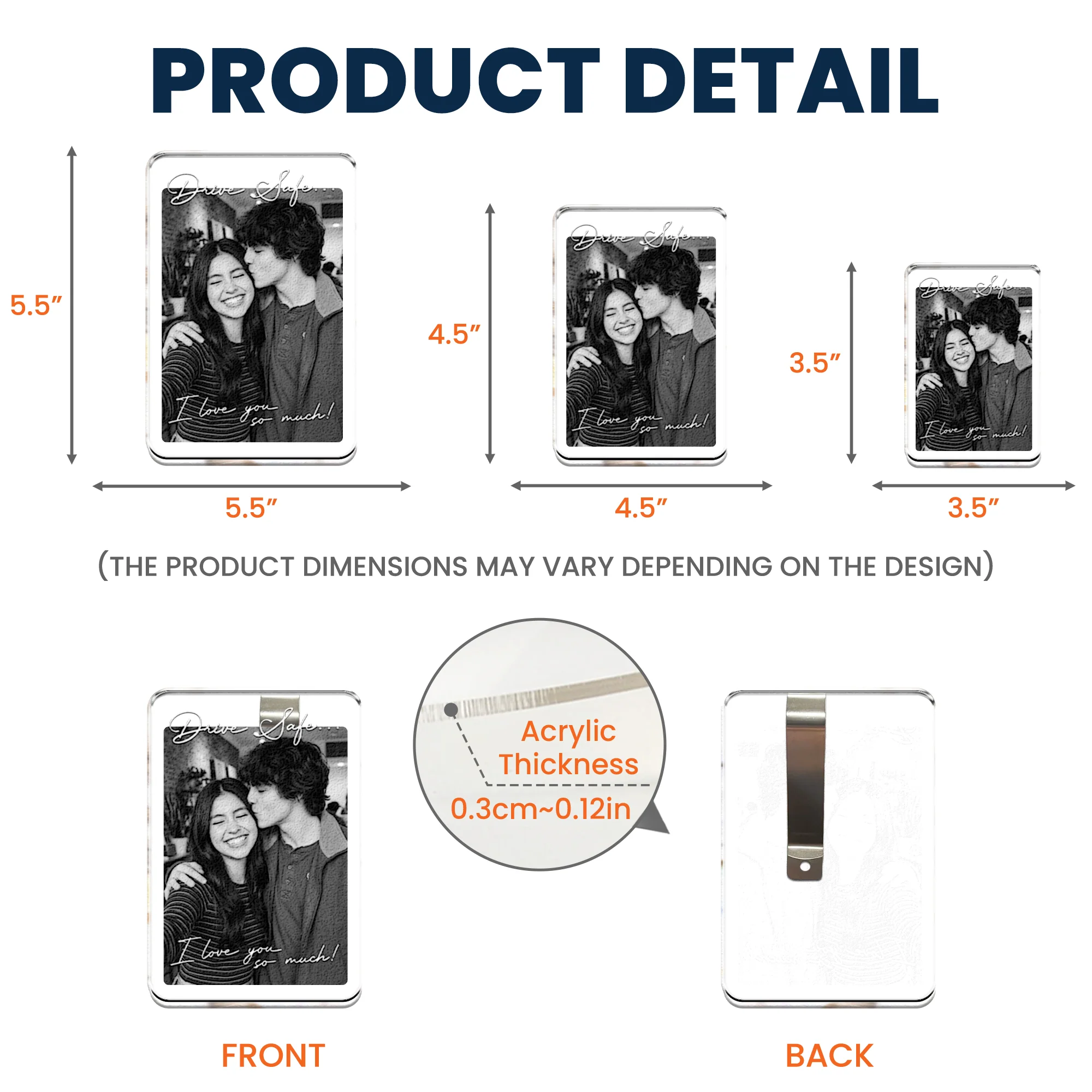 Drive Safe I Love You So Much Custom Photo Anniversary Gifts For Him, Her - Personalized Car Visor Clip - Image 6