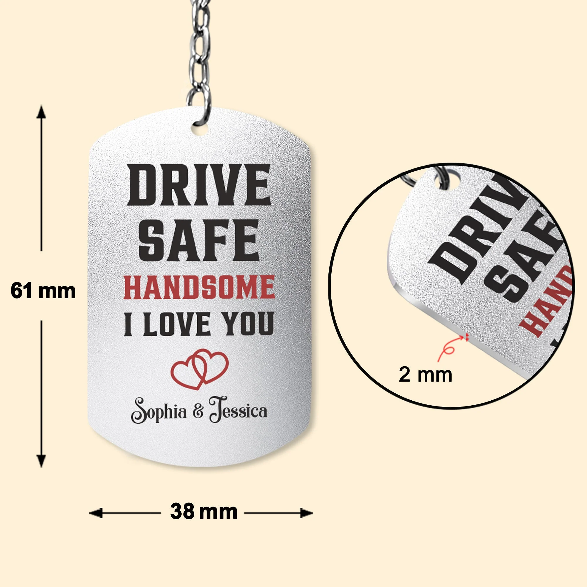 Drive Safe My Love - Personalized Photo Keychain - Image 5