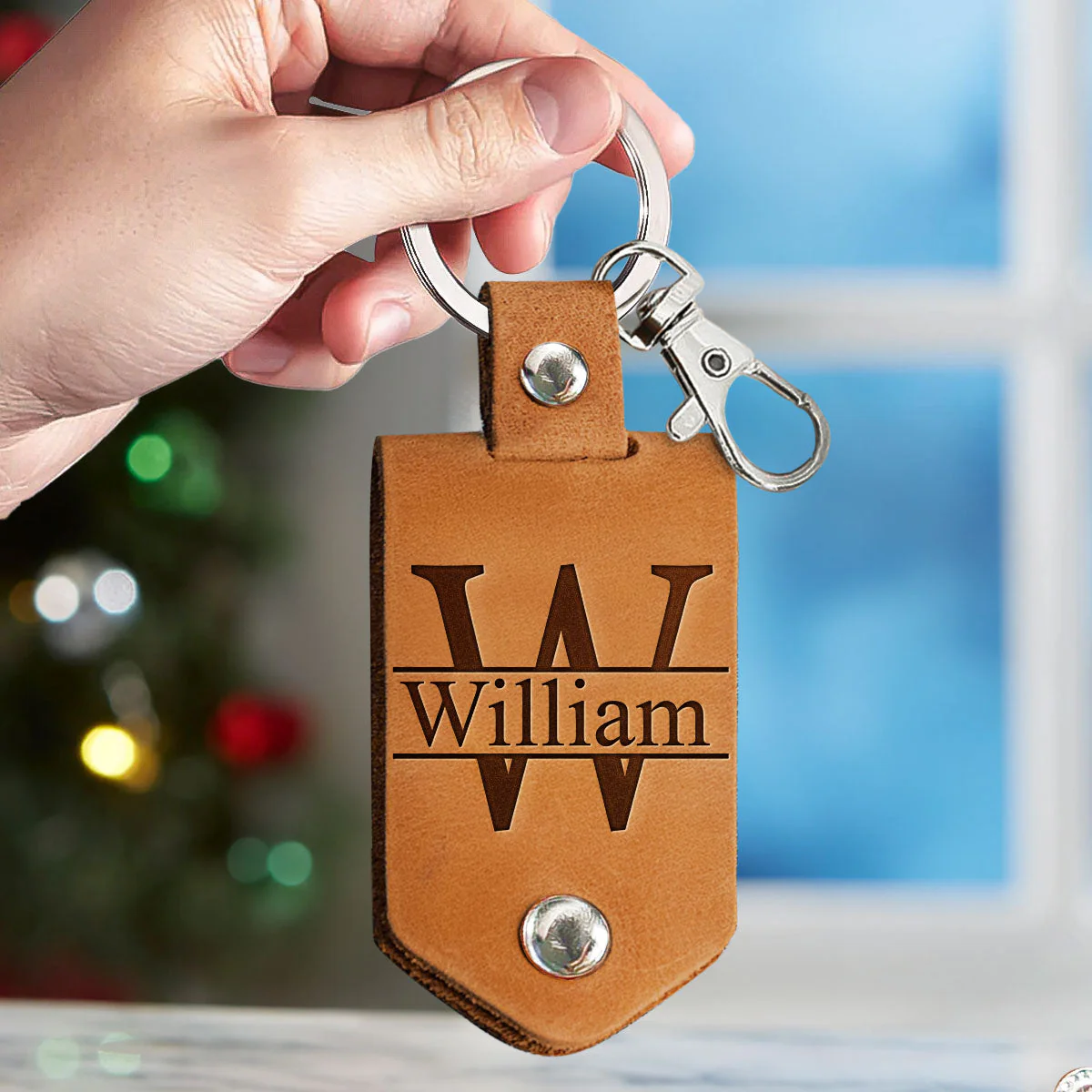 Drive Safe No One Else Will Tolerate Me - Personalized Leather Photo Keychain - Image 4