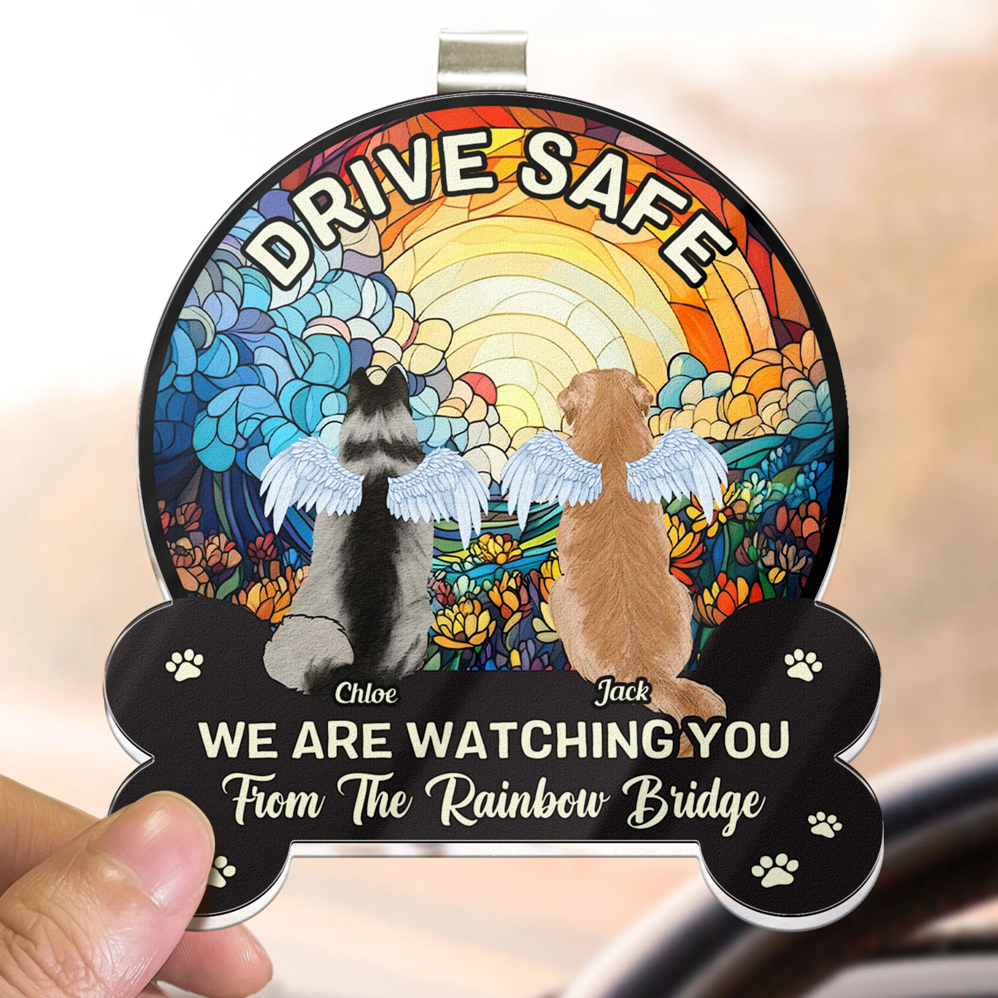 Drive Safe We Are Watching You - Personalized Acrylic Visor Clip - Image 3