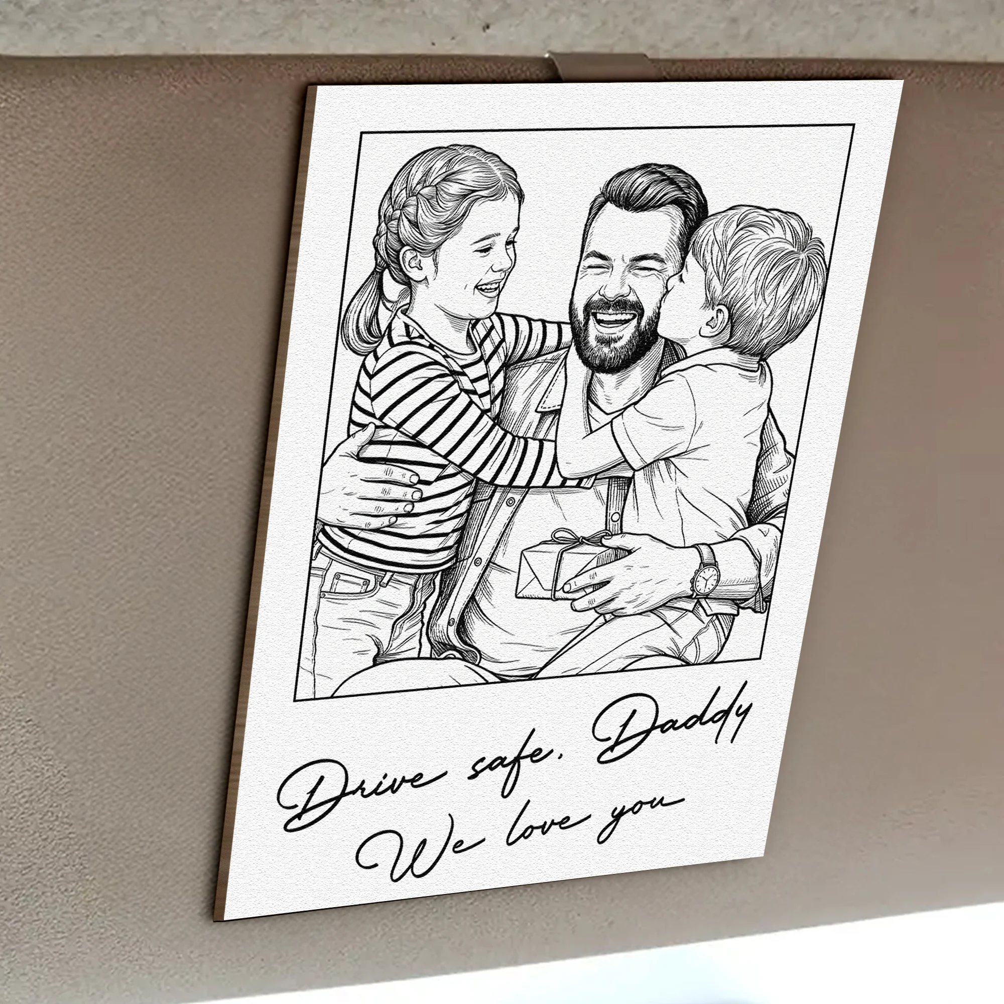 Drive Safe We Love You Father's Day Gift For Dad, Husband - Personalized Car Visor Clip - Image 4