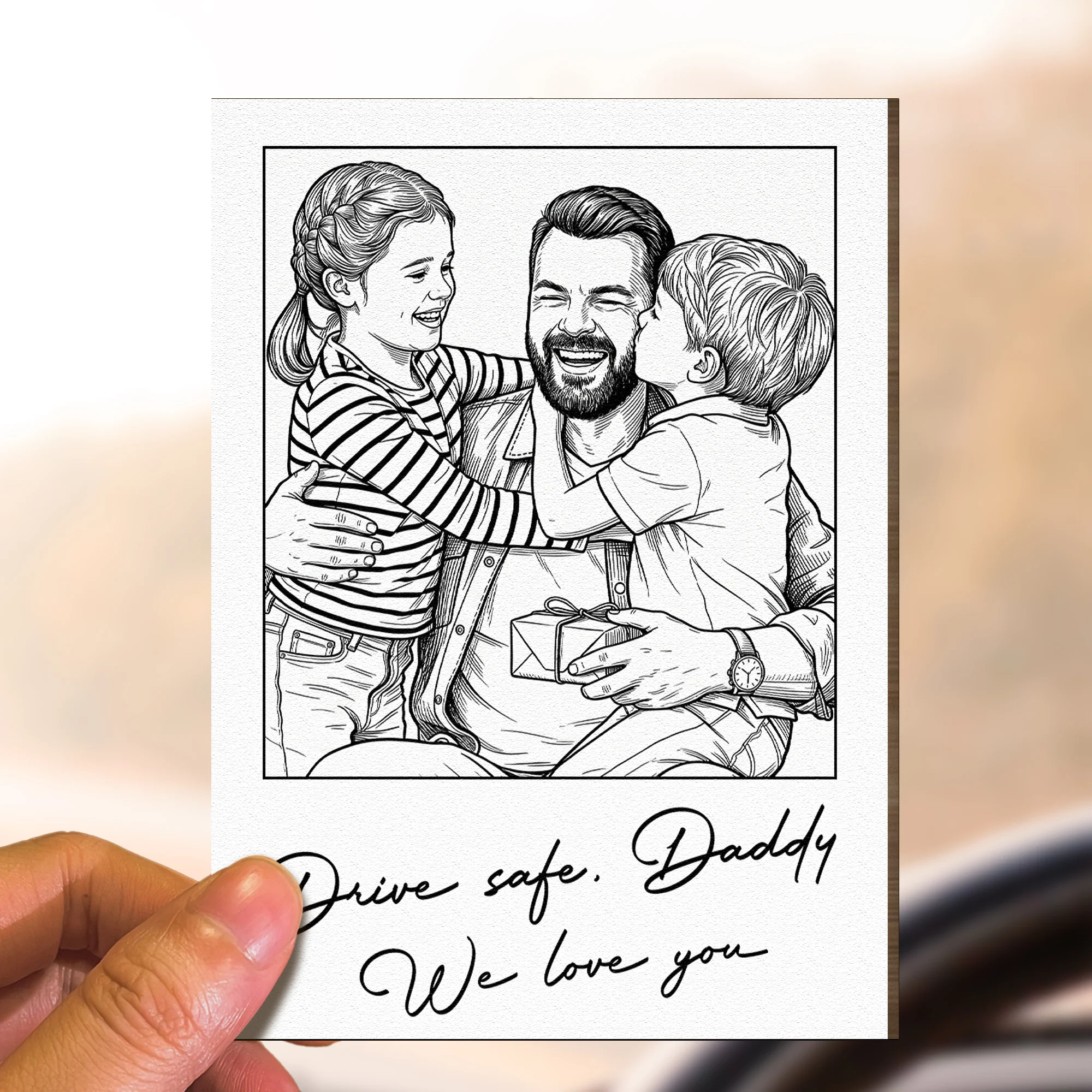 Drive Safe We Love You Father's Day Gift For Dad, Husband - Personalized Car Visor Clip - Image 5