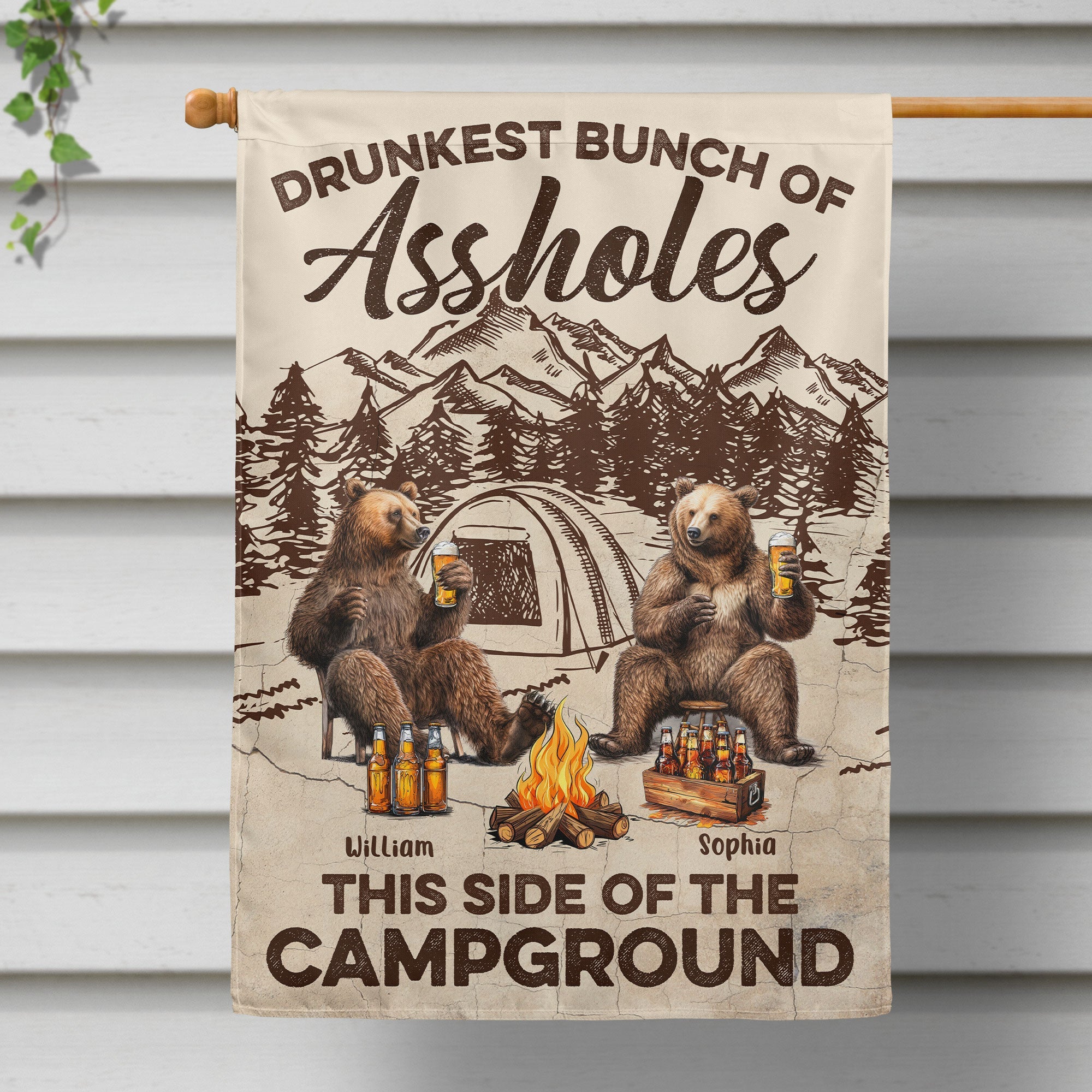 Drunkest Bunch Of Assholes - Personalized Flag - Image 2