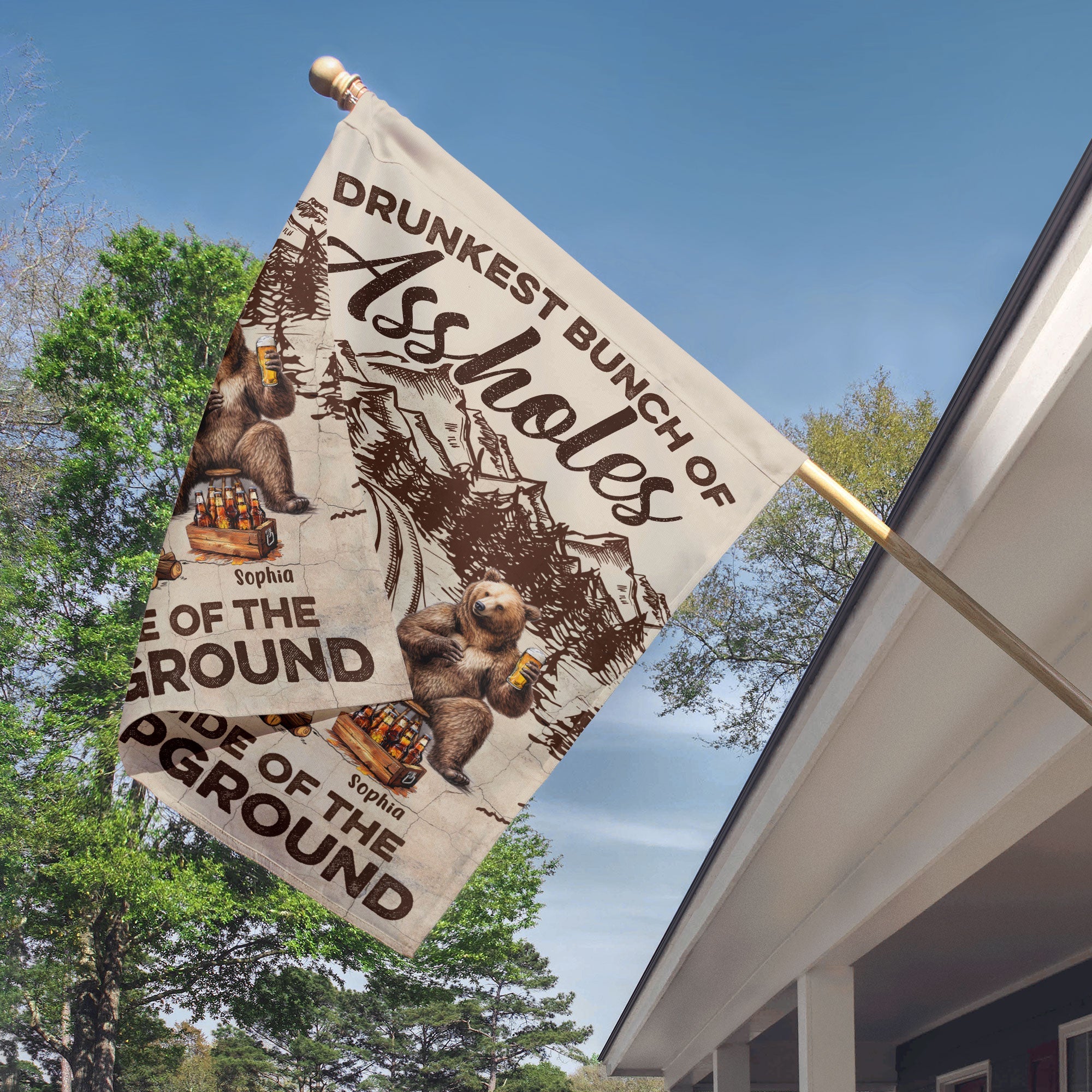Drunkest Bunch Of Assholes - Personalized Flag - Image 3