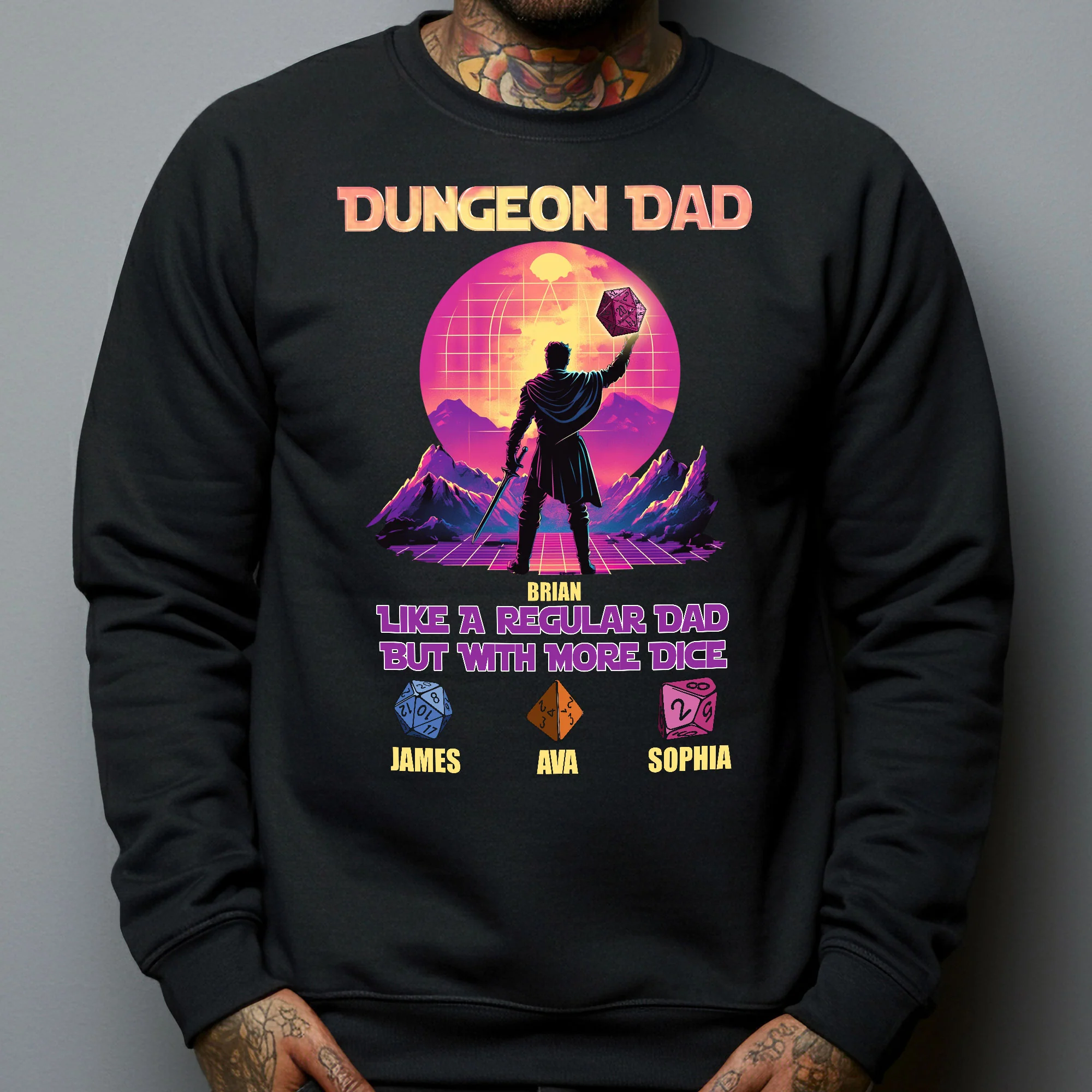 Dungeon Dad Like A Regular Dad But With More Dice - Personalized Shirt - Image 4